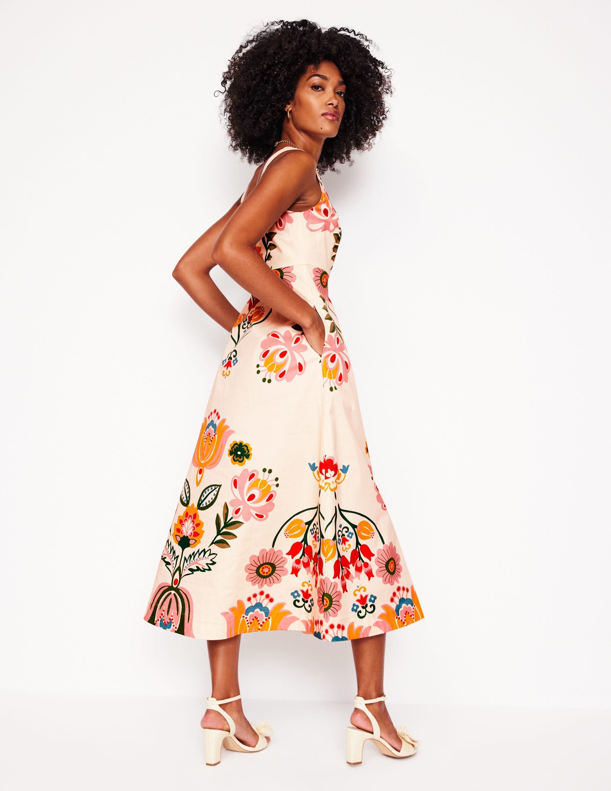 Square Fit & Flare Dress-Ivory, Tulip Fusion - Image 4
