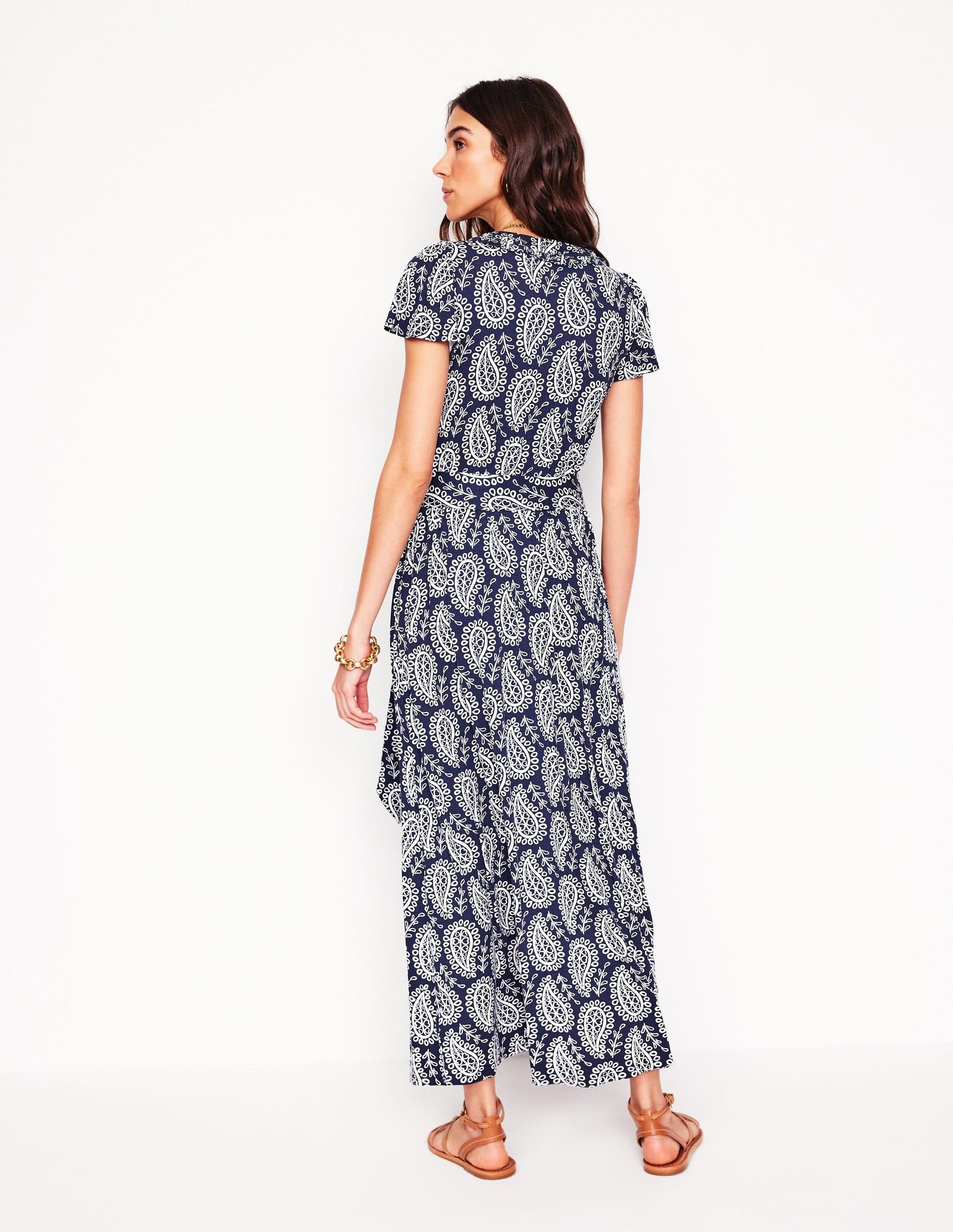 Nicola Jersey Tea Dress-French Navy,  Paisley Heart-3