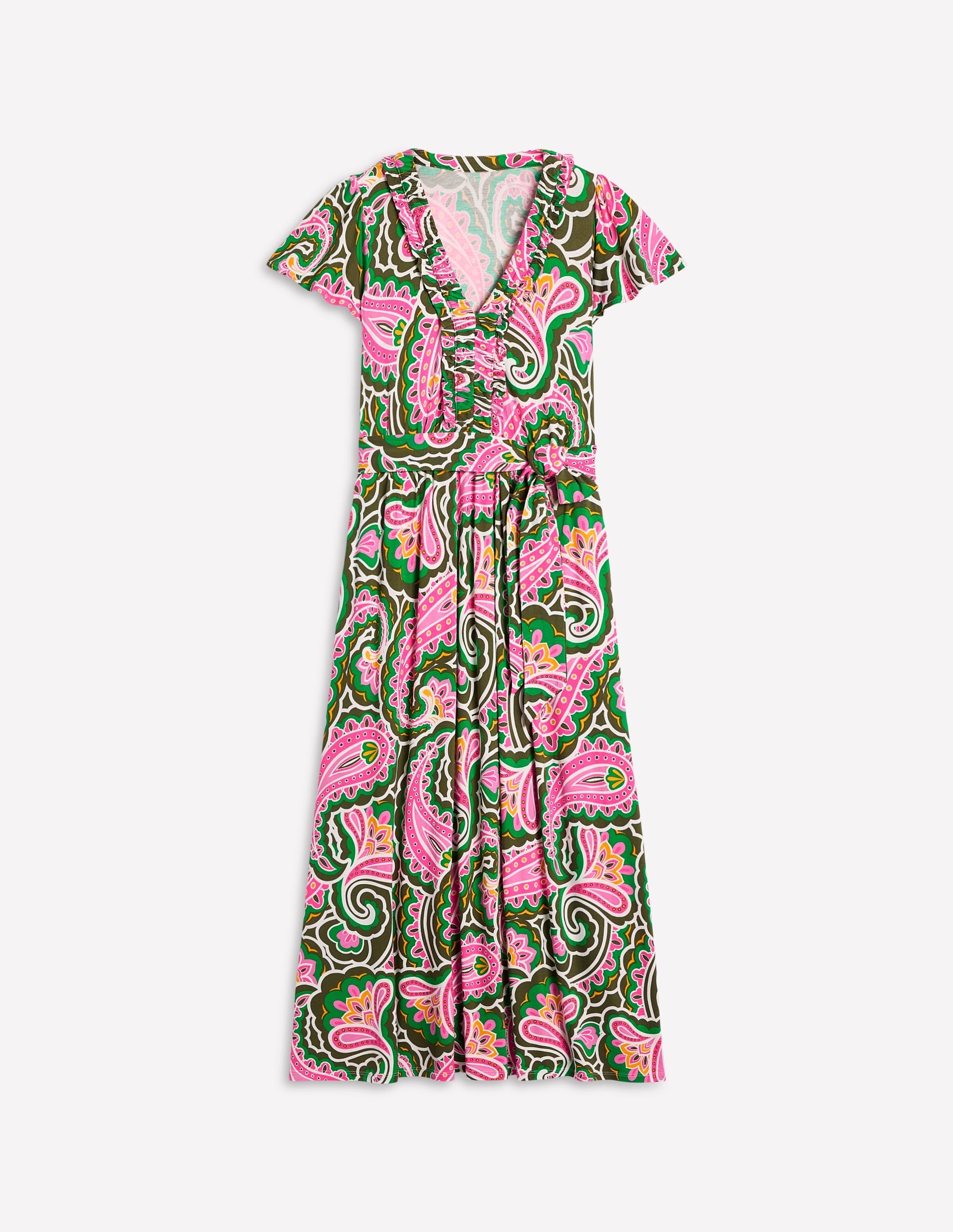 Nicola Jersey Tea Dress-Multi, Scallop Paisley - Image 6