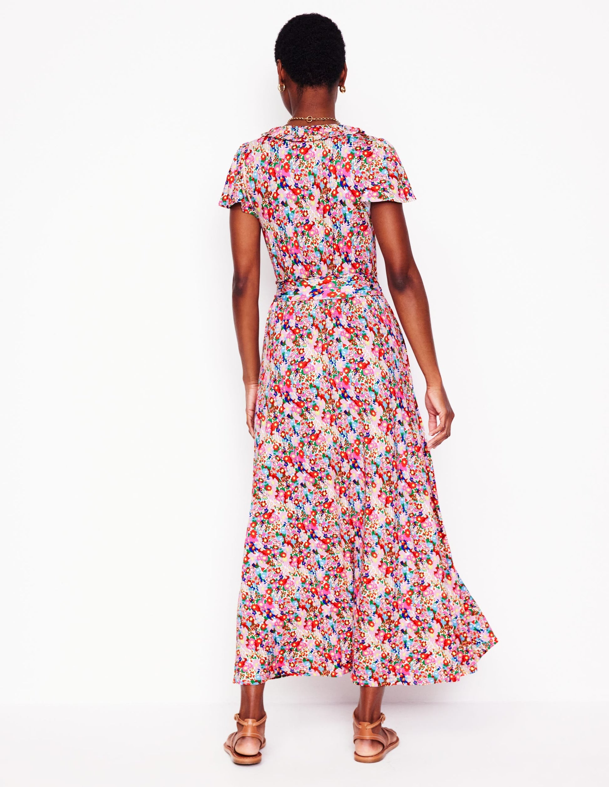 Nicola Jersey Tea Dress-Multi, Wildflower Garden-2