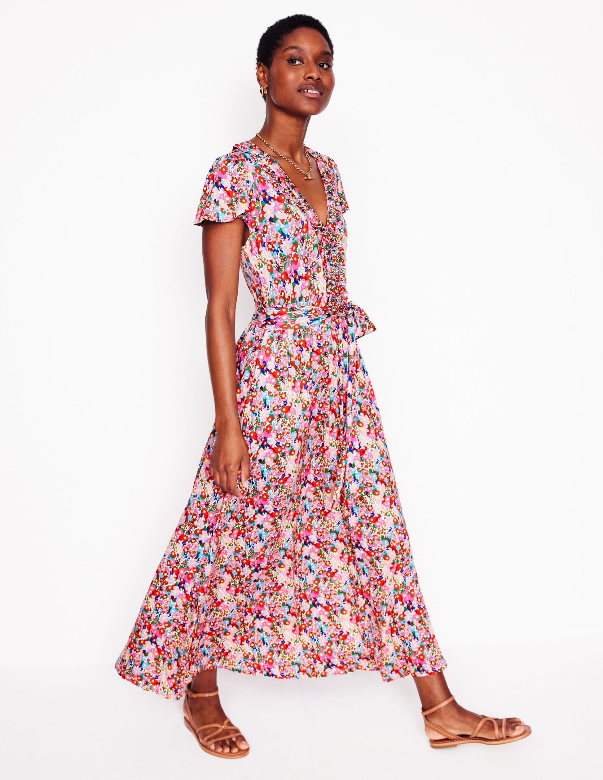 Nicola Jersey Tea Dress-Multi, Wildflower Garden-4