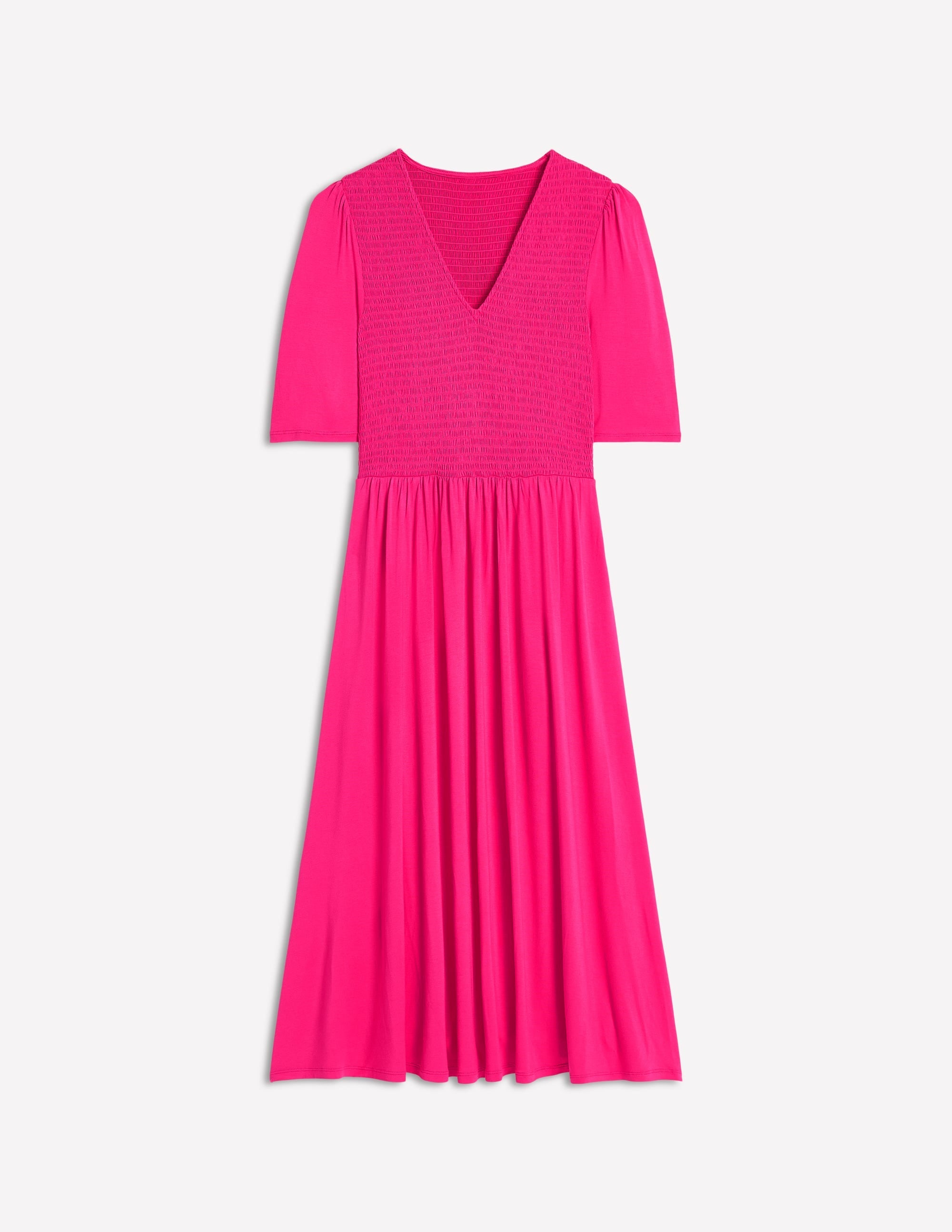Bethany Smocked Jersey Dress-Pink Peony - Image 6