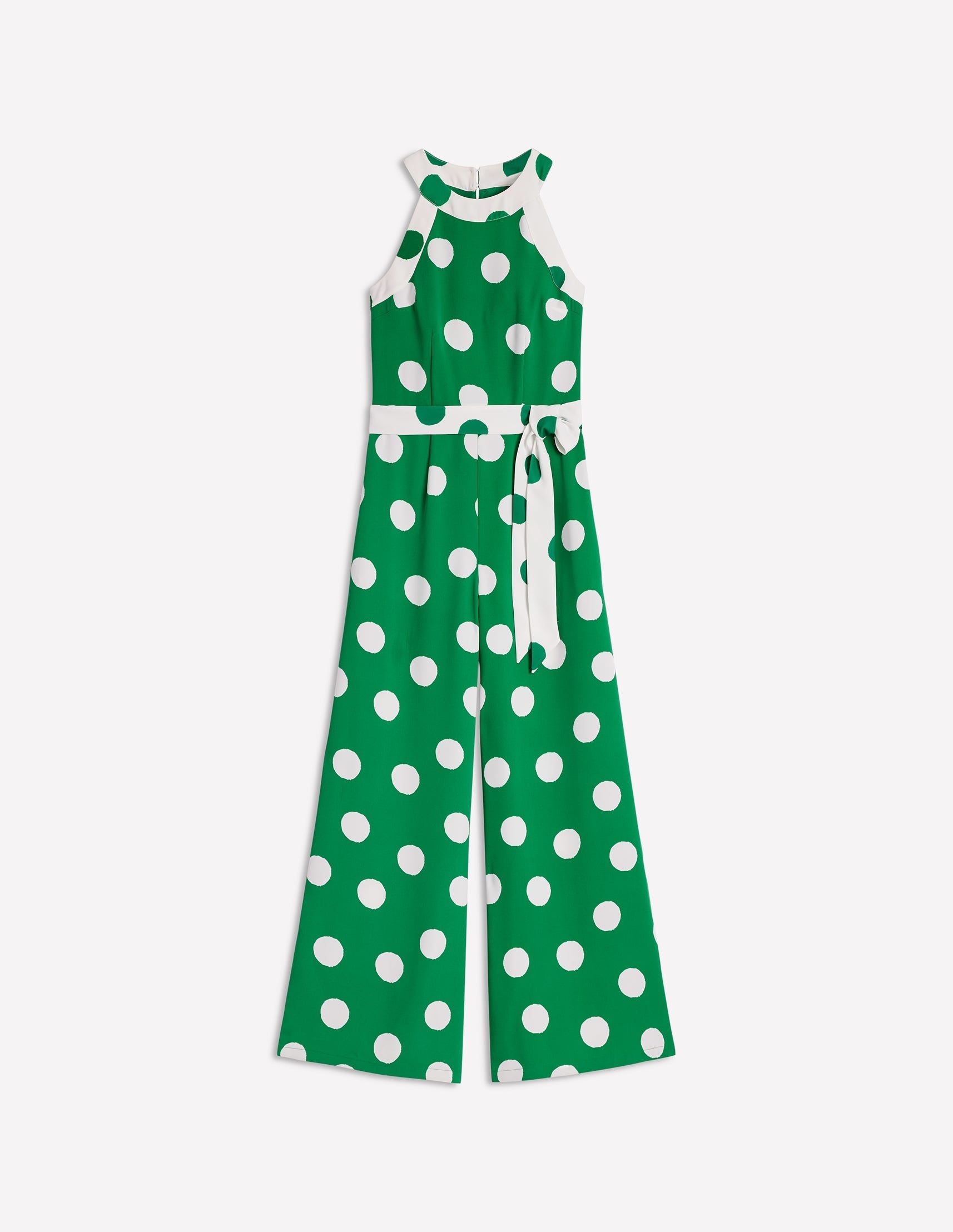Colourblock Halter Jumpsuit-Rich Emerald, Abstract Dot-6