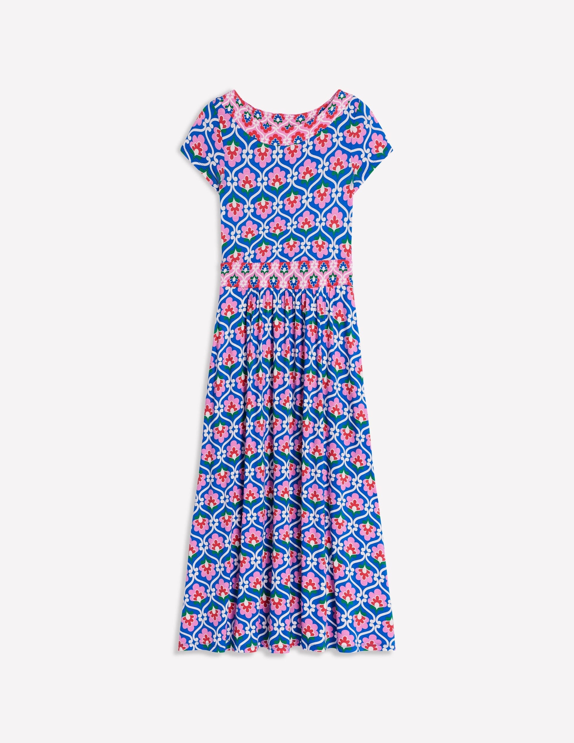 Melanie Jersey Midi Dress-Gallery Blue, Ivy Trellis-6