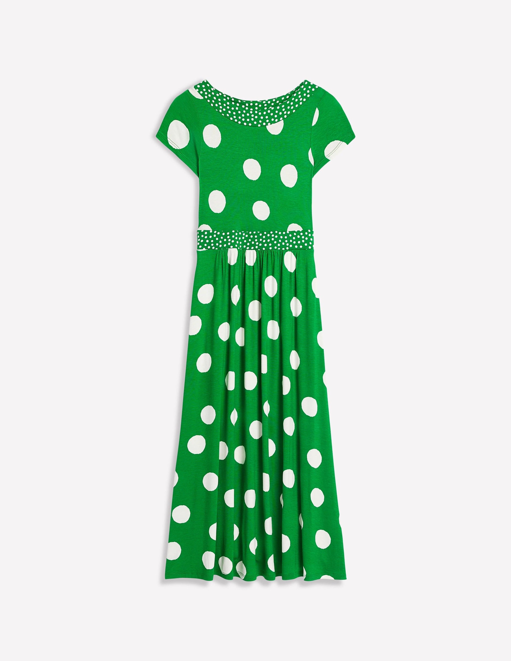 Melanie Jersey Midi Dress-Rich Emerald, Abstract Dot-6