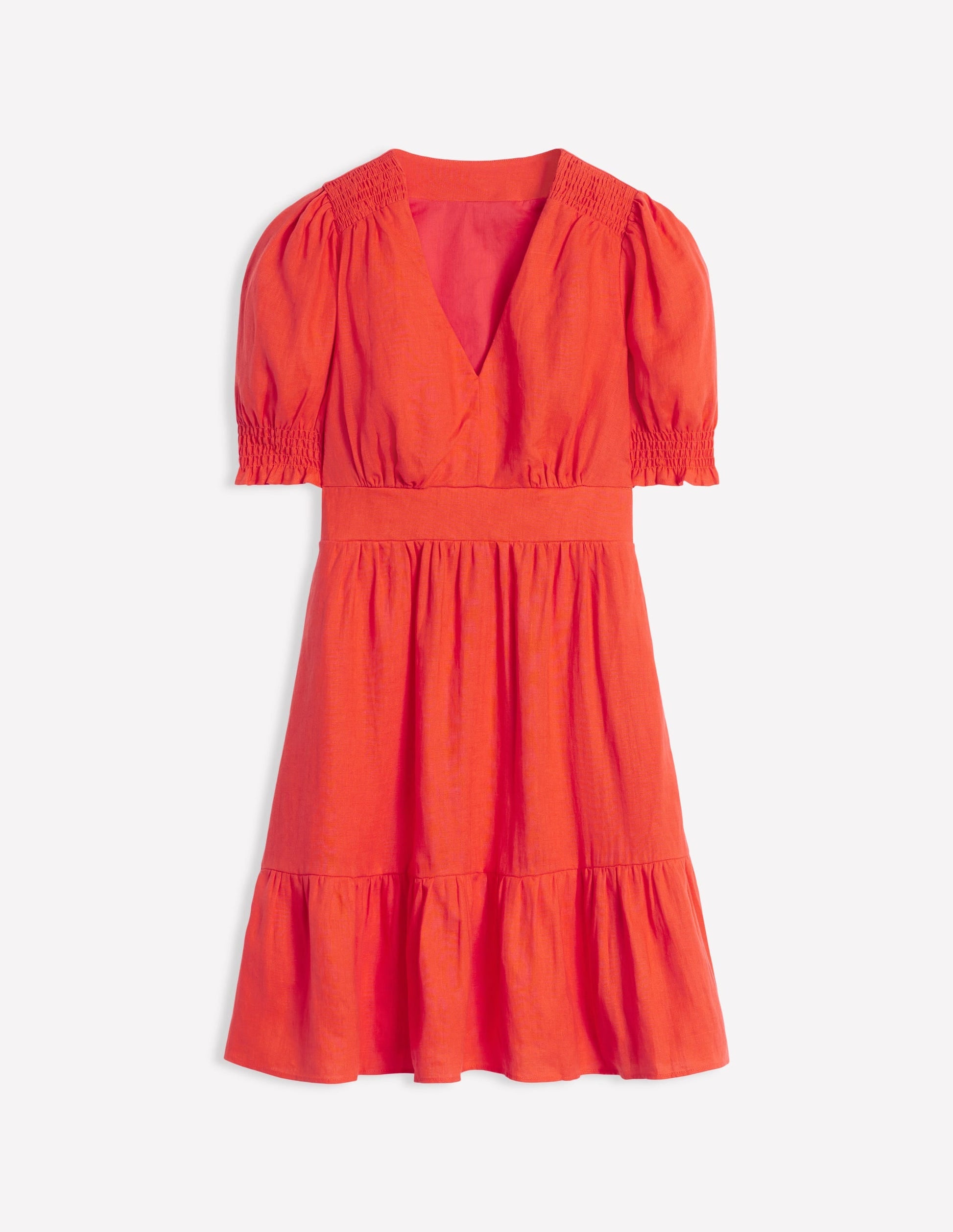 Anna Linen Short Dress-Firecracker Red-5