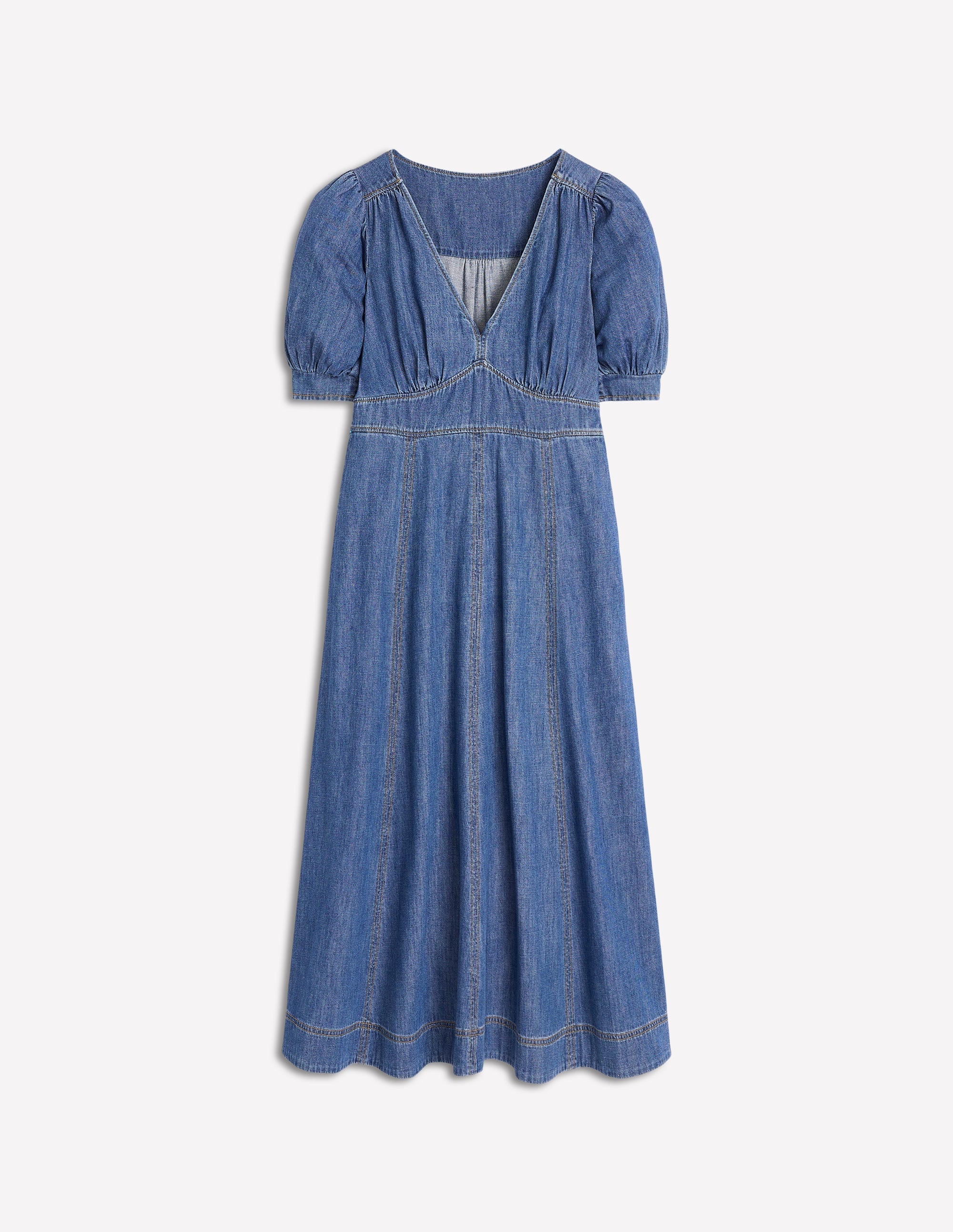 Denim Panel Tea Dress-Mid Vintage - Image 6
