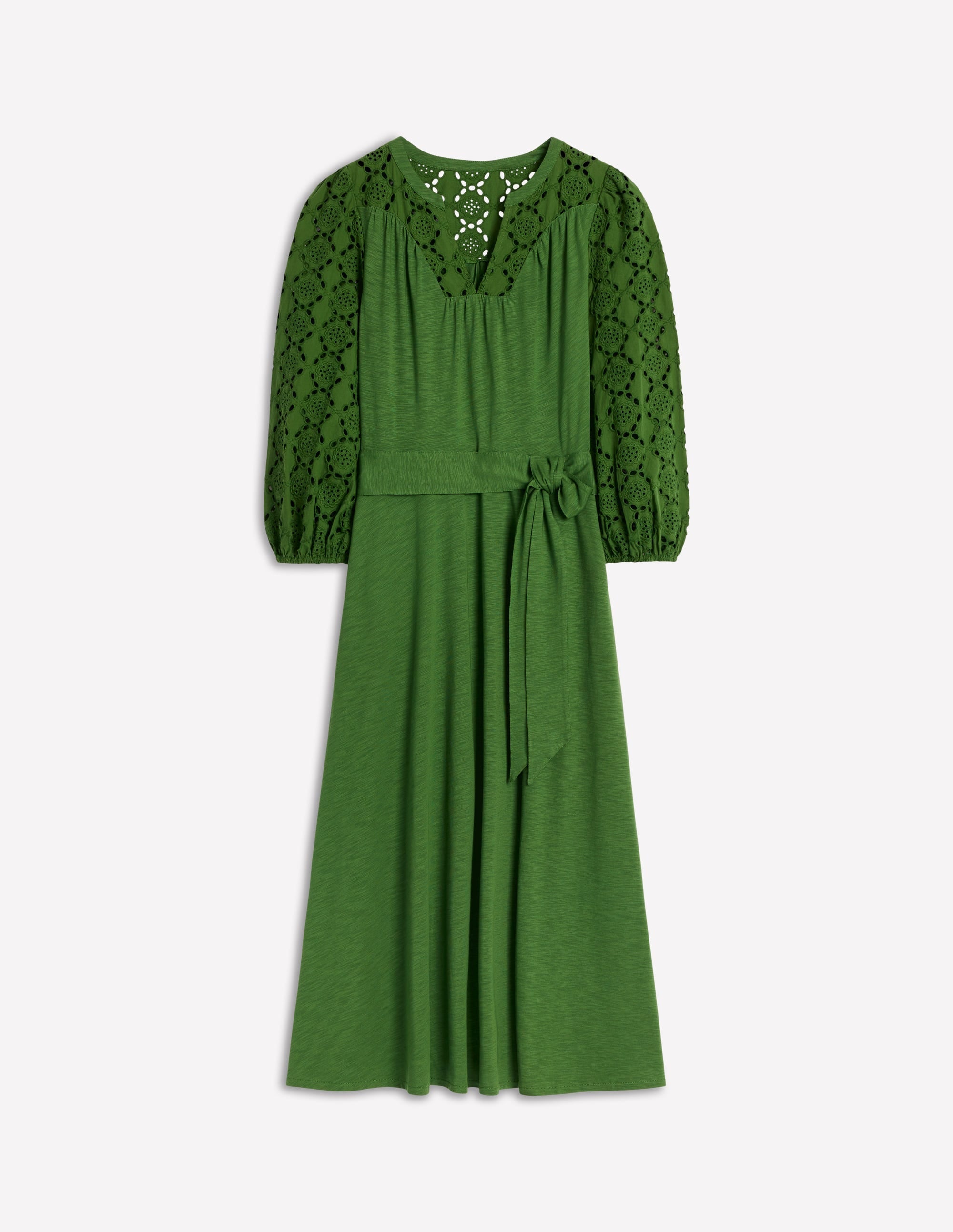 Eden Broderie Jersey Dress-Promenade Green - Image 7