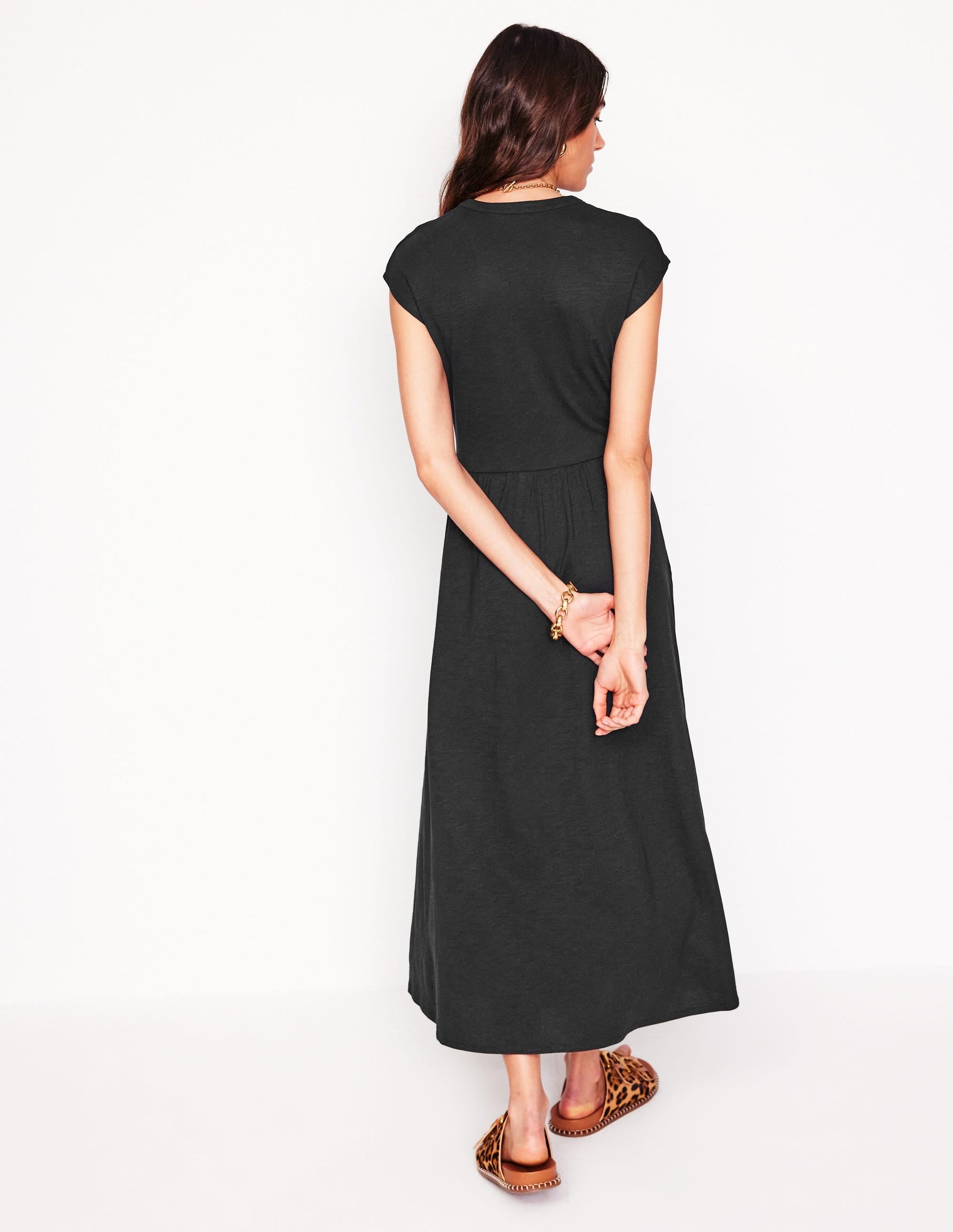 Chloe Jersey Midi Dress-Black-4