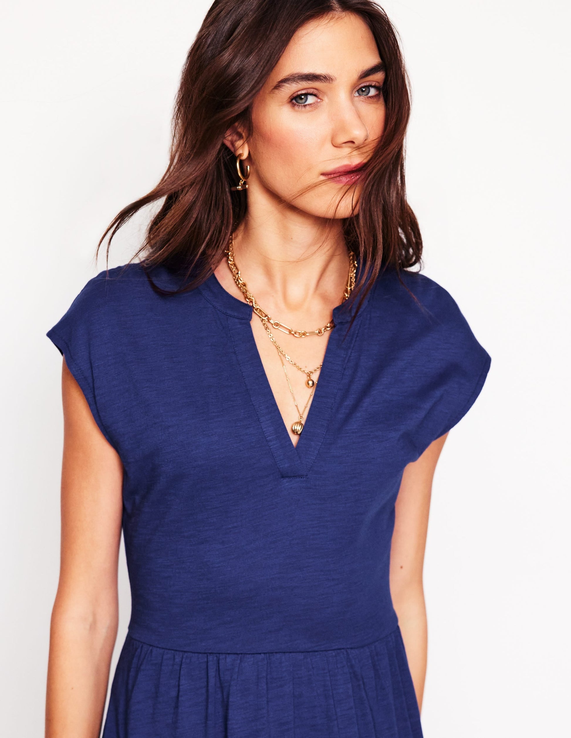 Chloe Jersey Midi Dress-Starboard Blue-3