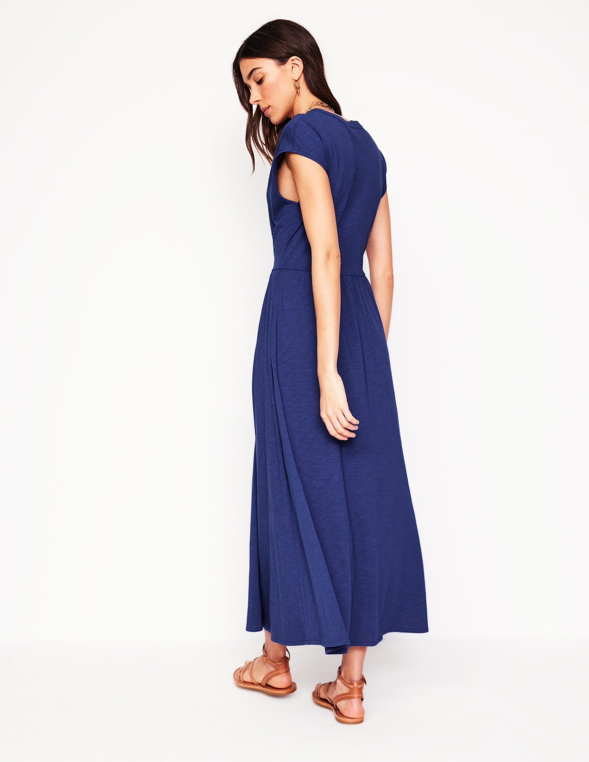 Chloe Jersey Midi Dress-Starboard Blue-4