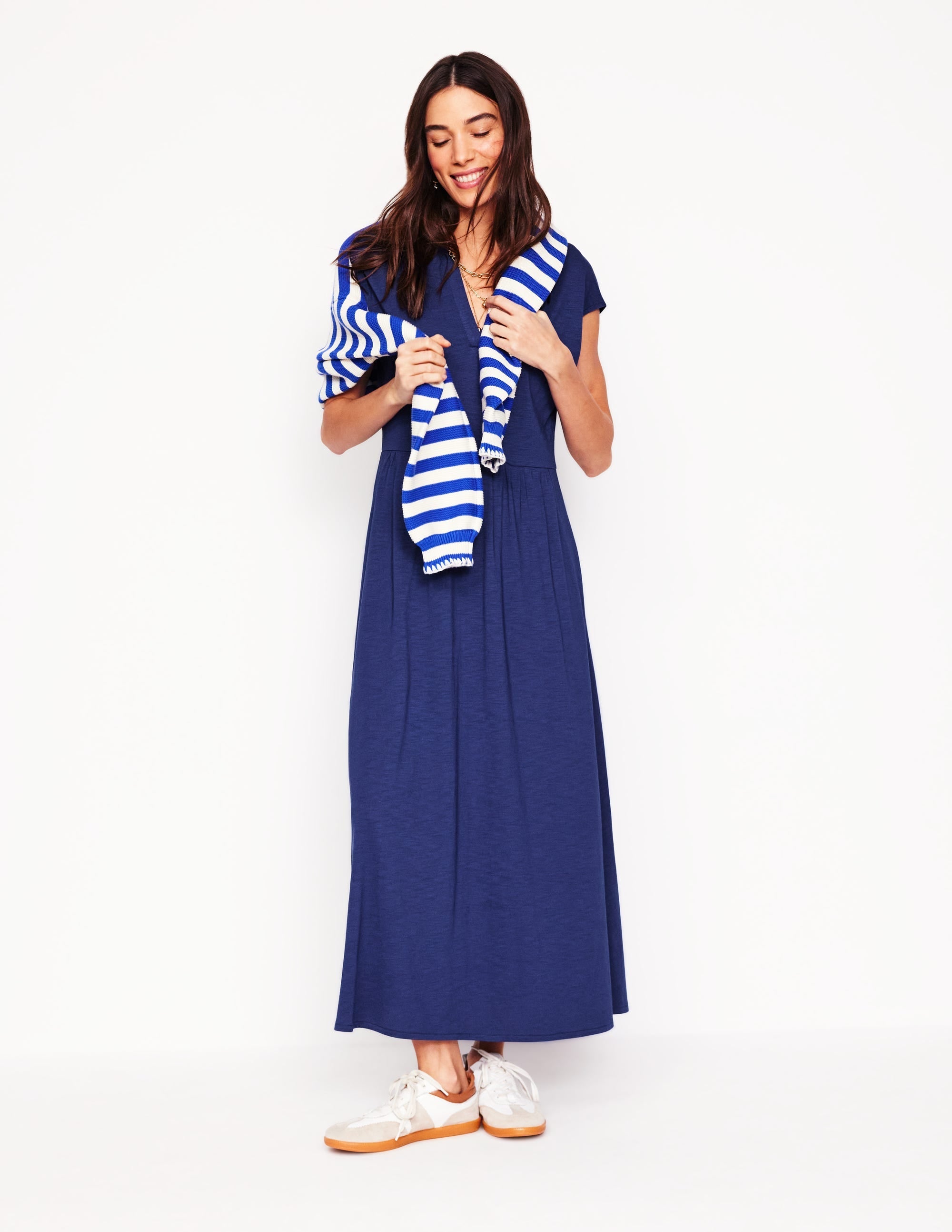 Chloe Jersey Midi Dress-Starboard Blue - Image 6