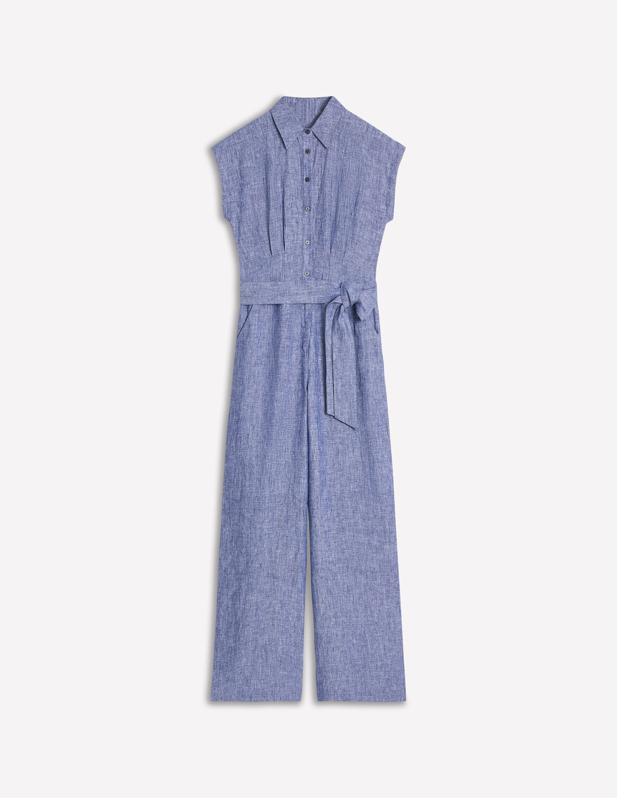 Colette Linen Jumpsuit-Authentic Blue Chambray - Image 6