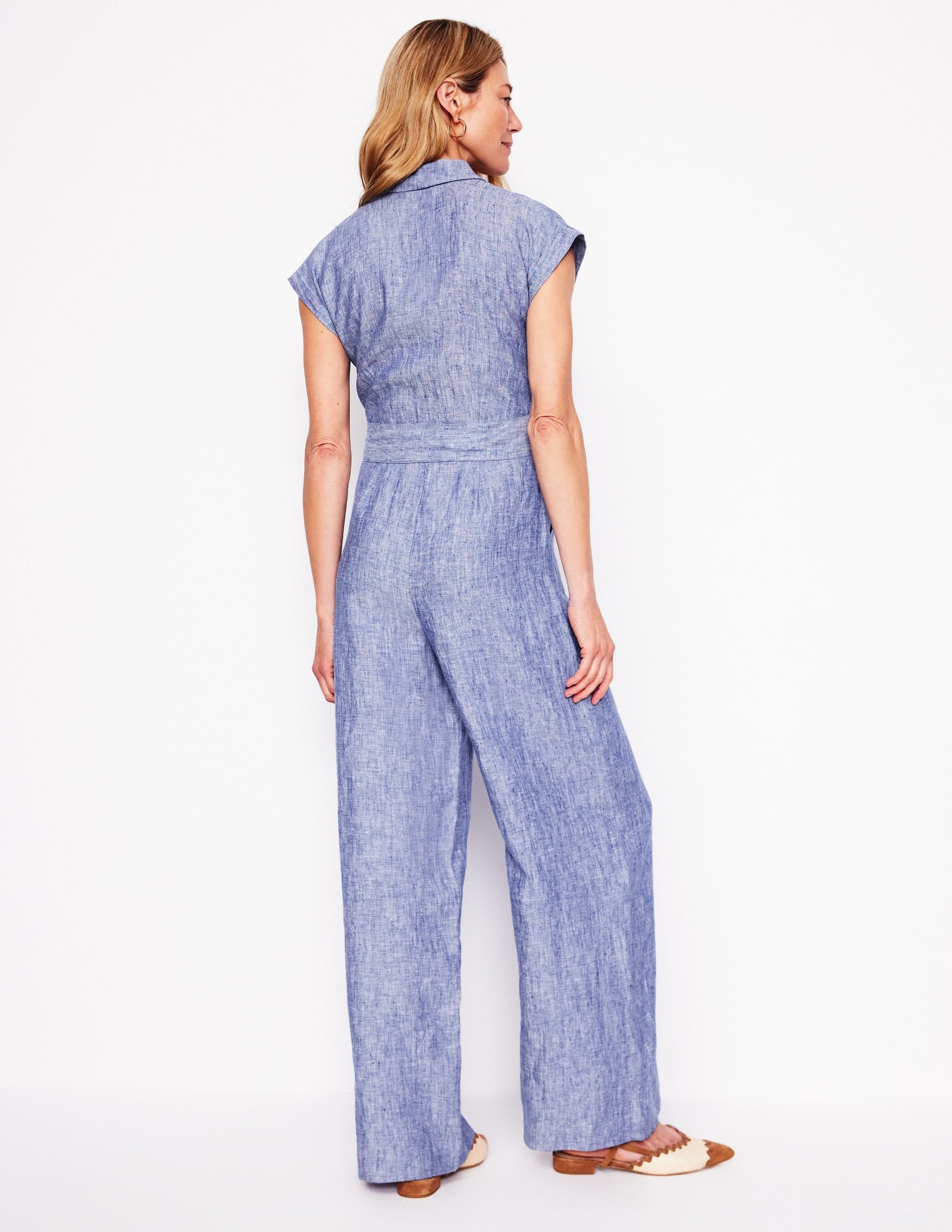 Colette Linen Jumpsuit-Authentic Blue Chambray-3