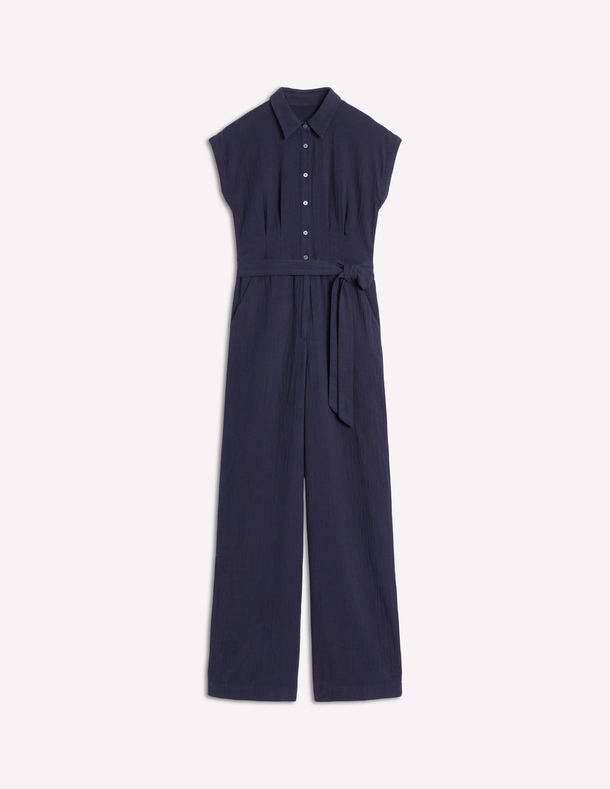 Colette Double Cloth Jumpsuit-Navy-5