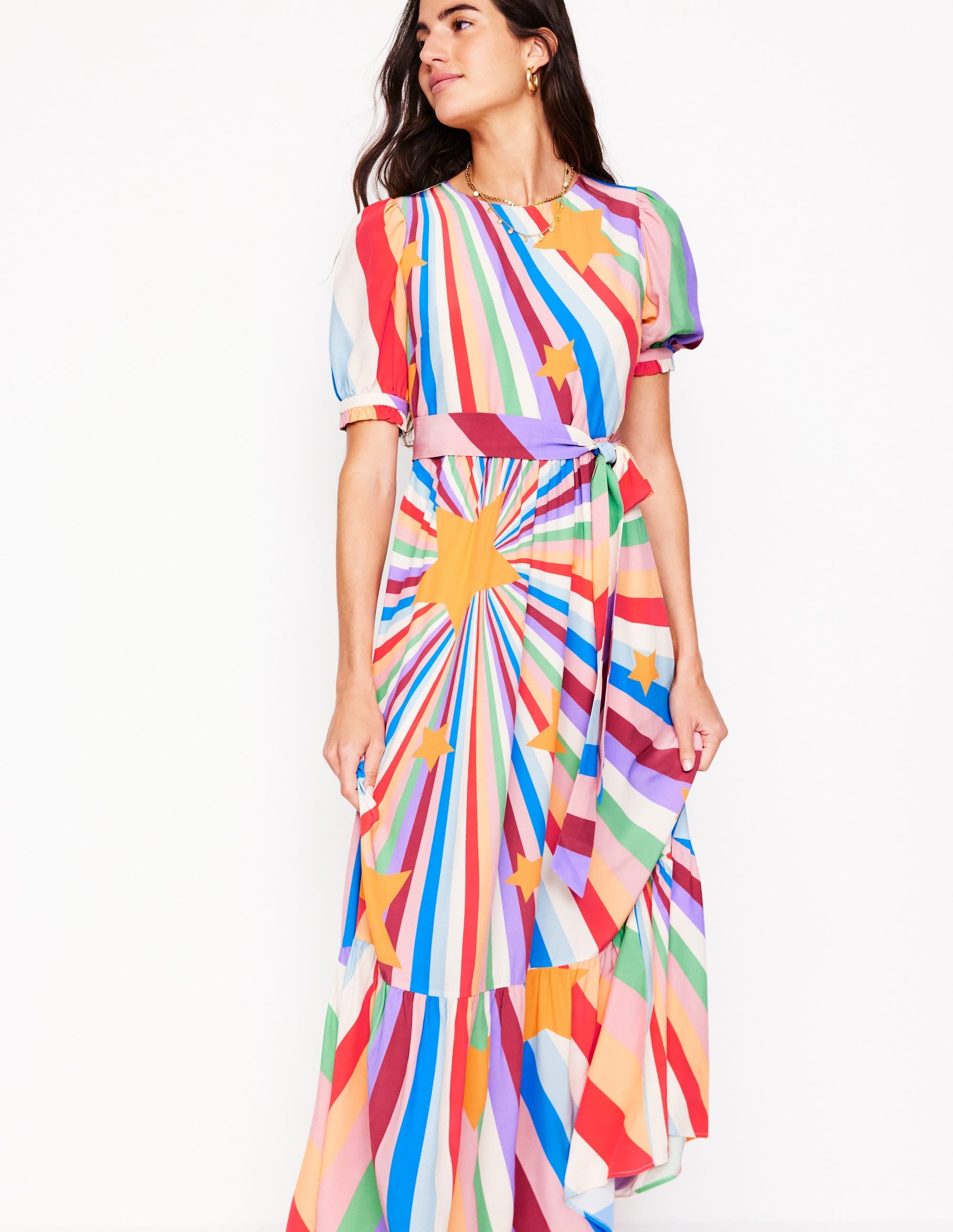 Blouson Crew Neck Dress-Multi, Supernova - Image 4