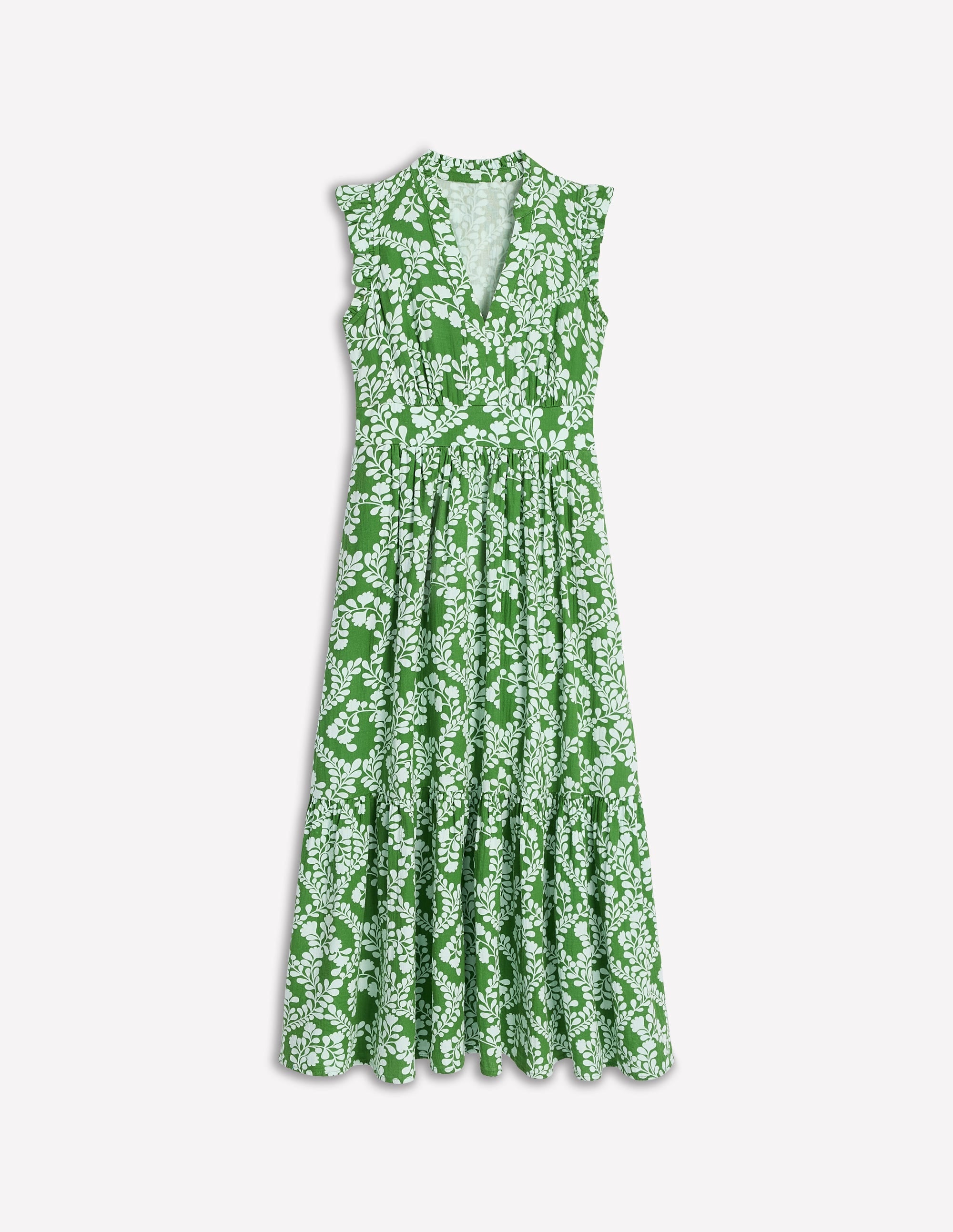 Wren Double Cloth Midi Dress-Paradise Green, Vine - Image 5
