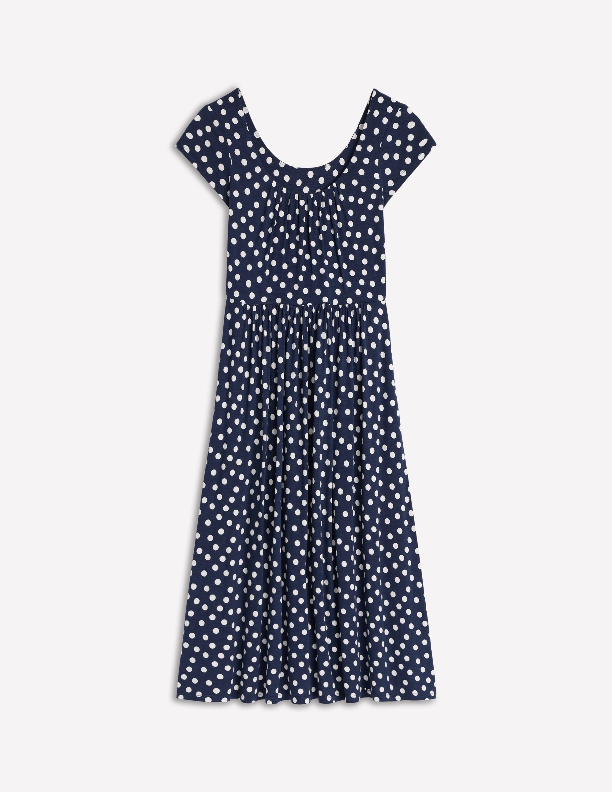 Samantha Scoop Jersey Dress-French Navy, Painted Dot - Image 5