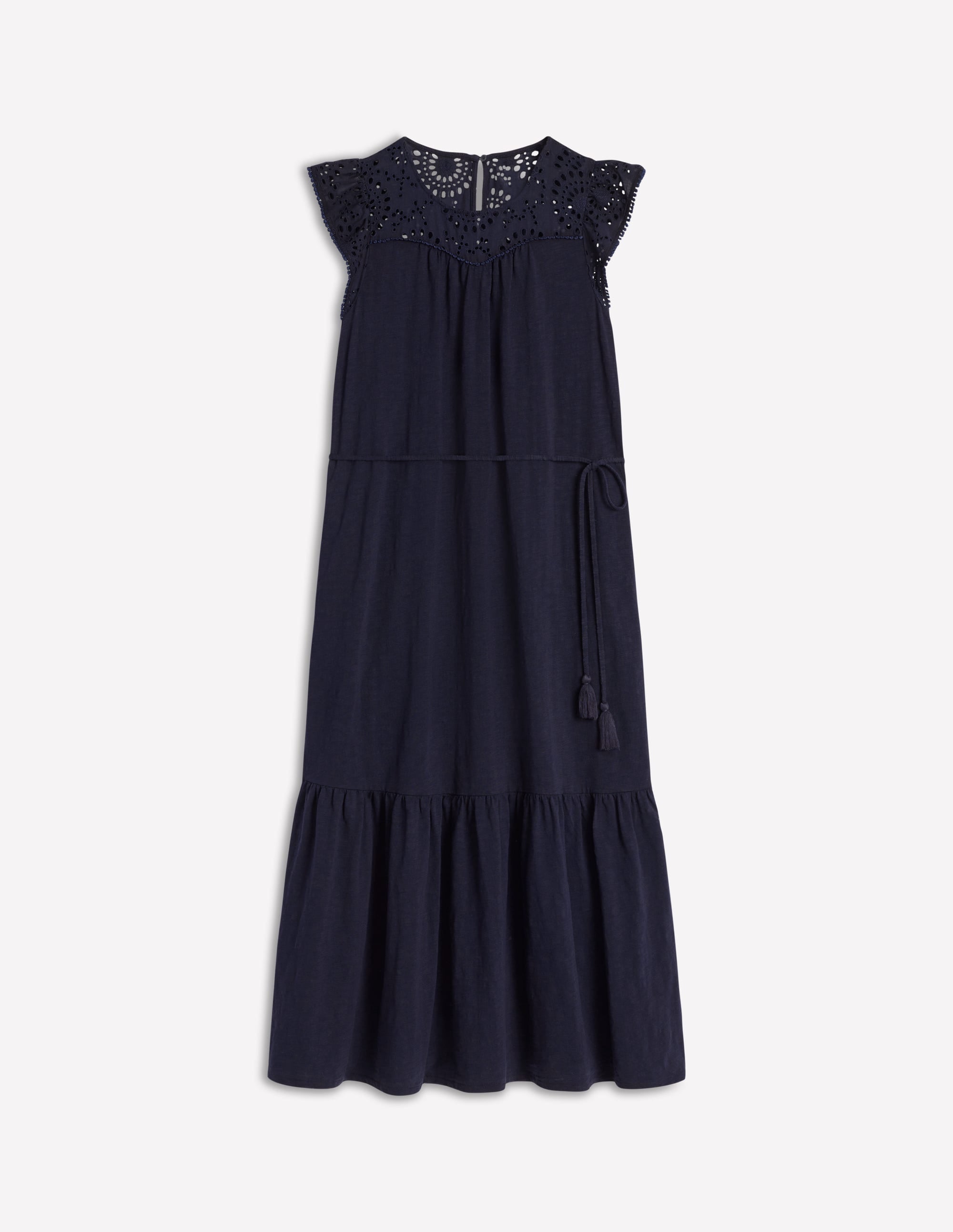 Juliet Broderie Midi Dress-Navy - Image 5
