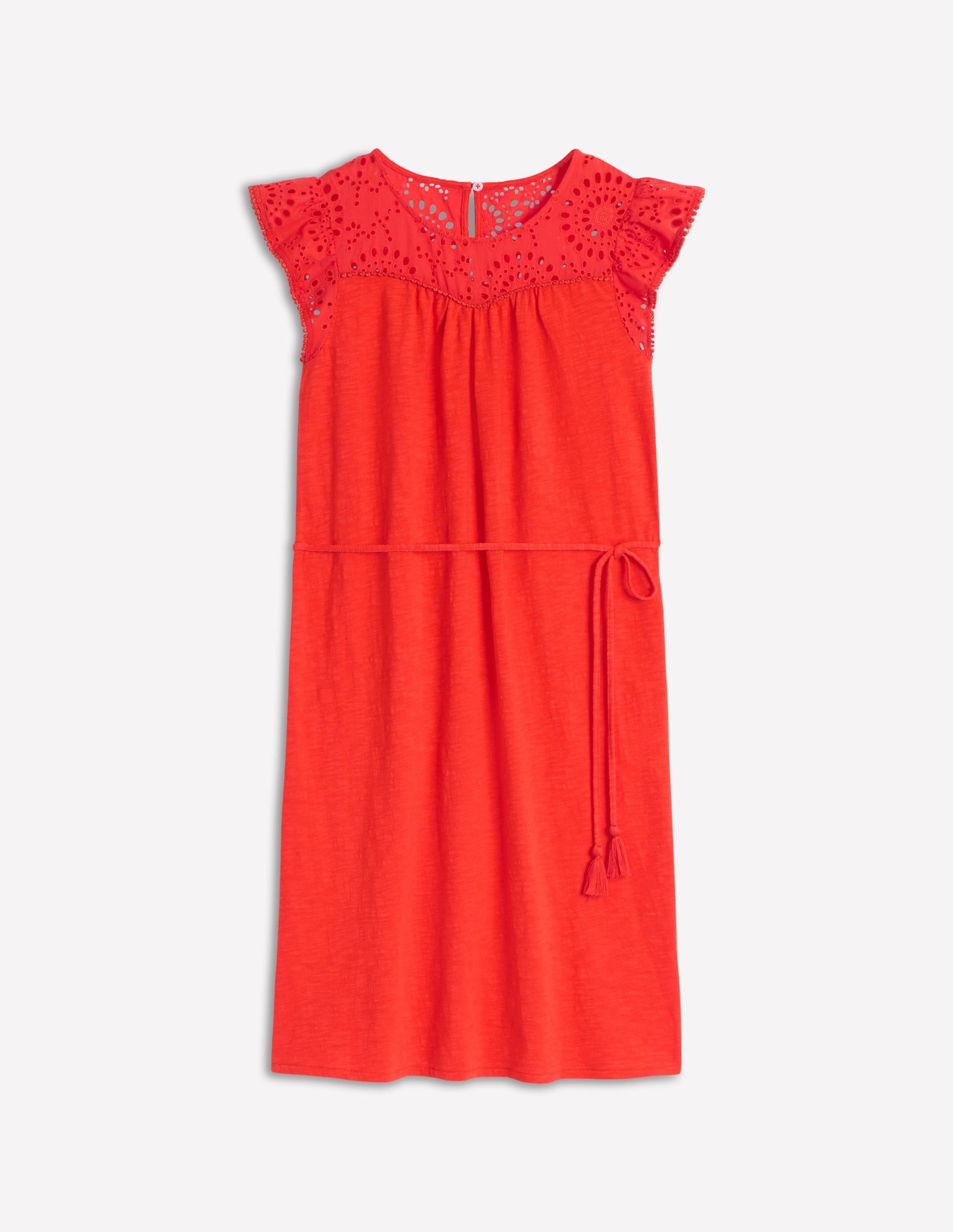 Juliet Broderie Short Dress-FireCracker Red-5