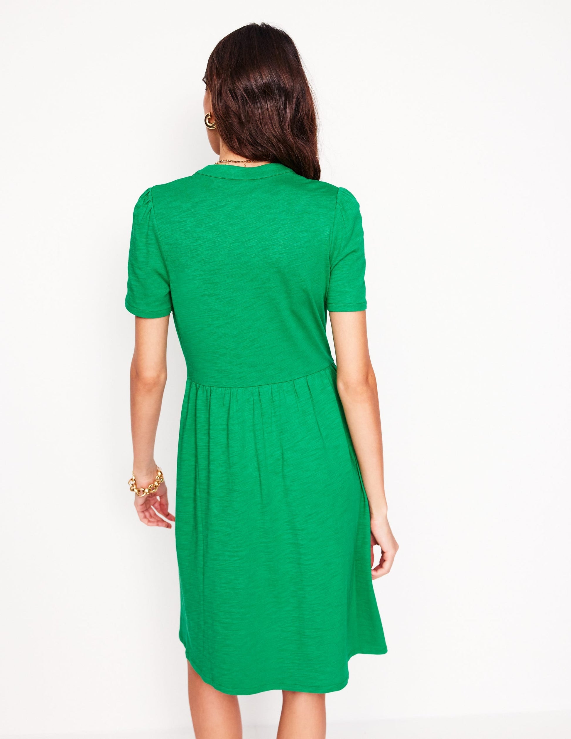 Naomi Short Sleeve Dress-Rich Emerald-3