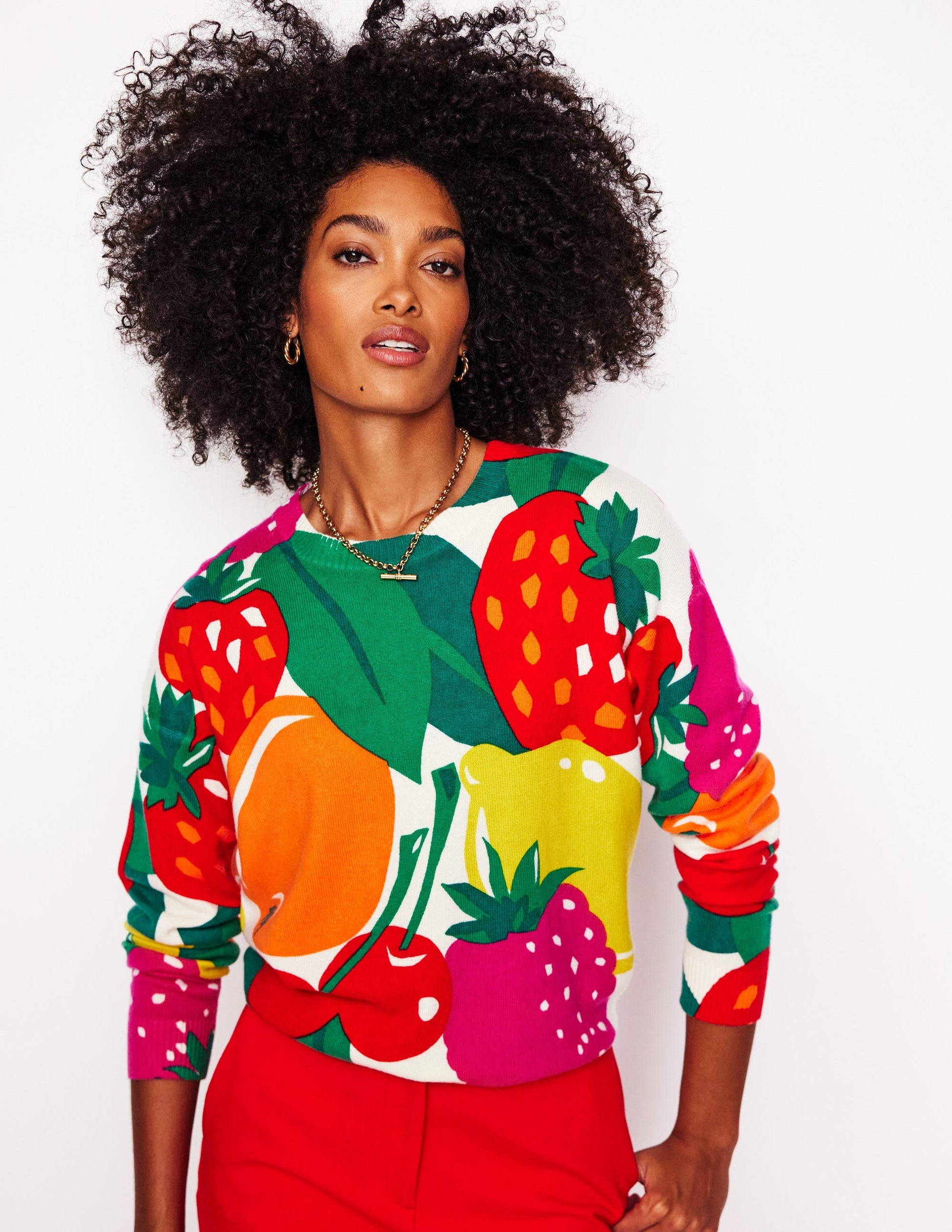 Lydia Cashmere Jumper-Multi, Summer Fruits-3