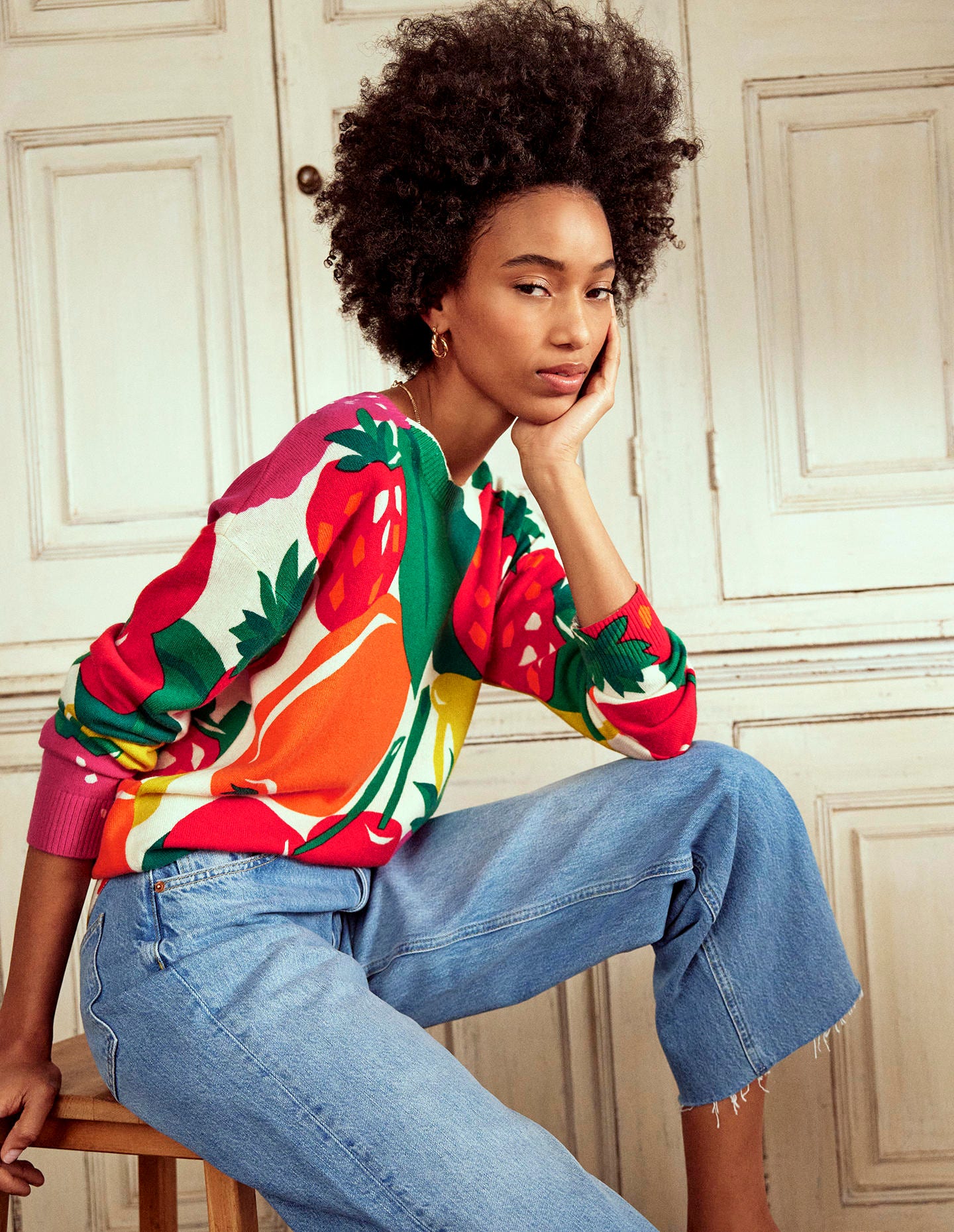 Lydia Cashmere Jumper-Multi, Summer Fruits-1