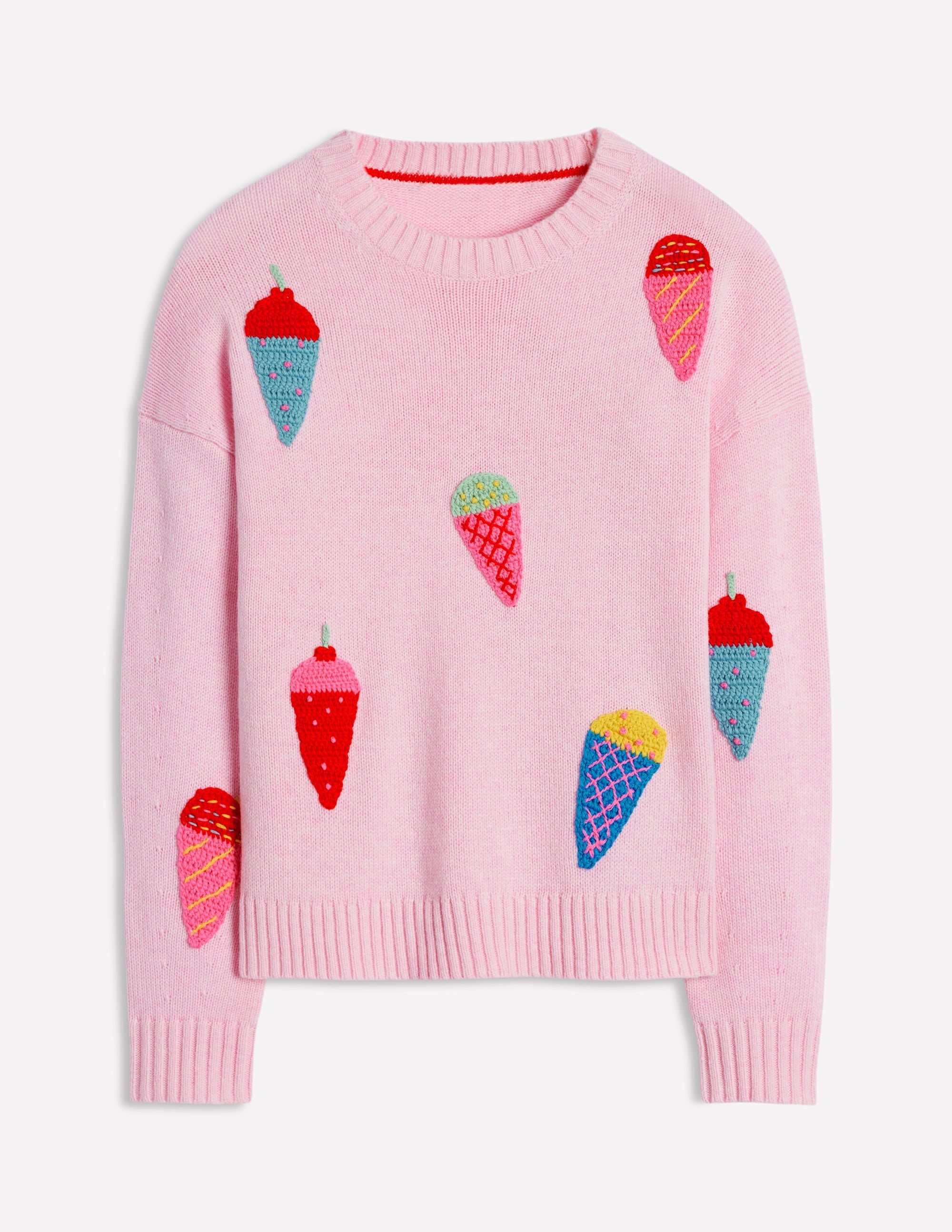 Natalie Embroidered Jumper-Soft Pink - Image 7