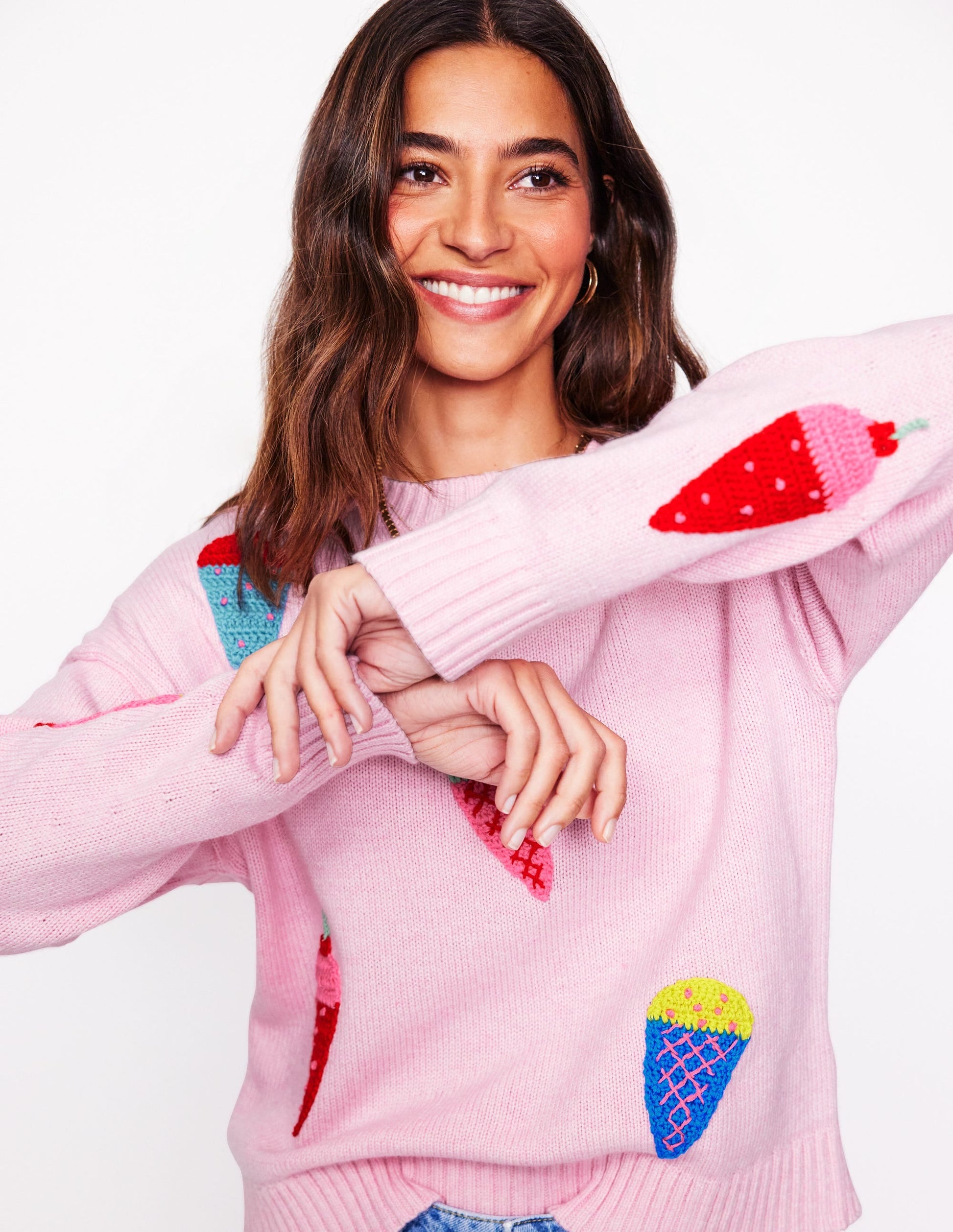 Natalie Embroidered Jumper-Soft Pink-5