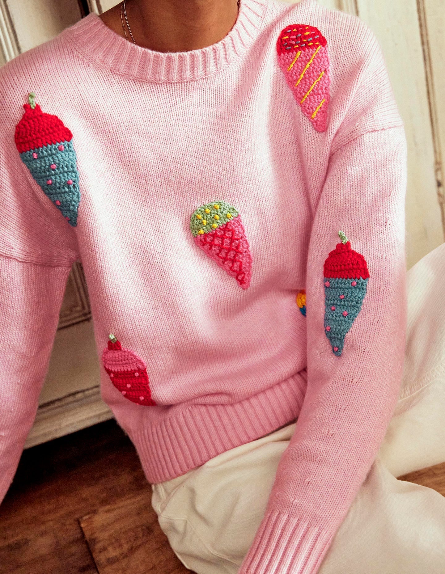 Natalie Embroidered Jumper-Soft Pink-6