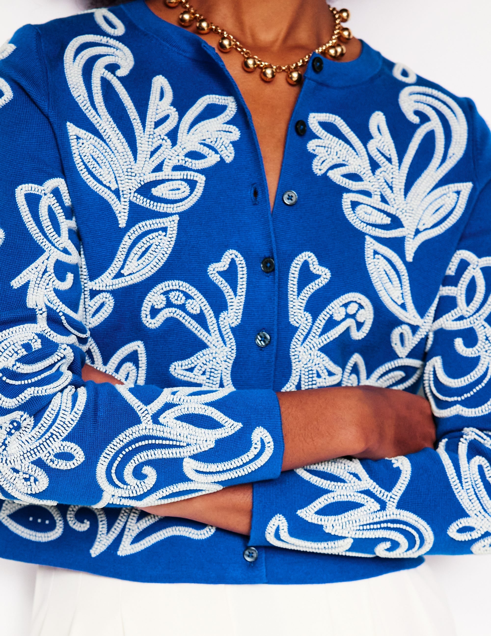 Embellished  Cardigan-Gallery Blue - Image 3