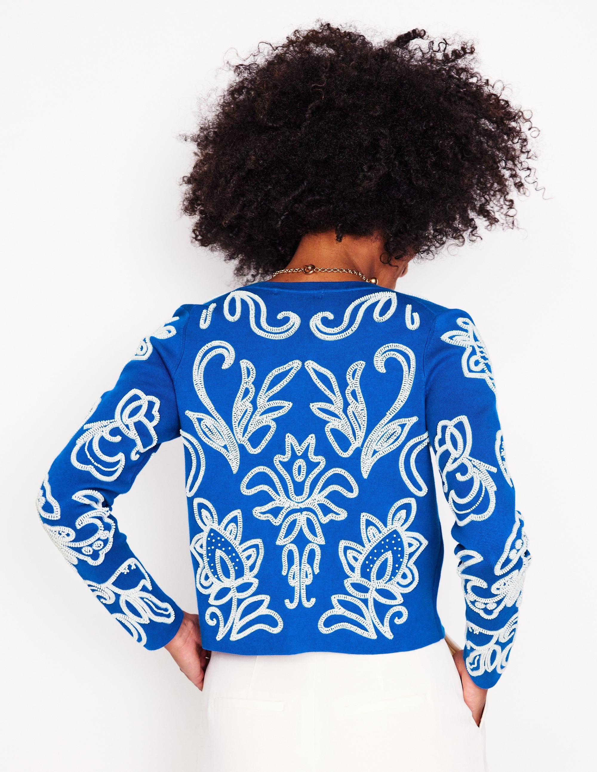 Embellished  Cardigan-Gallery Blue - Image 4