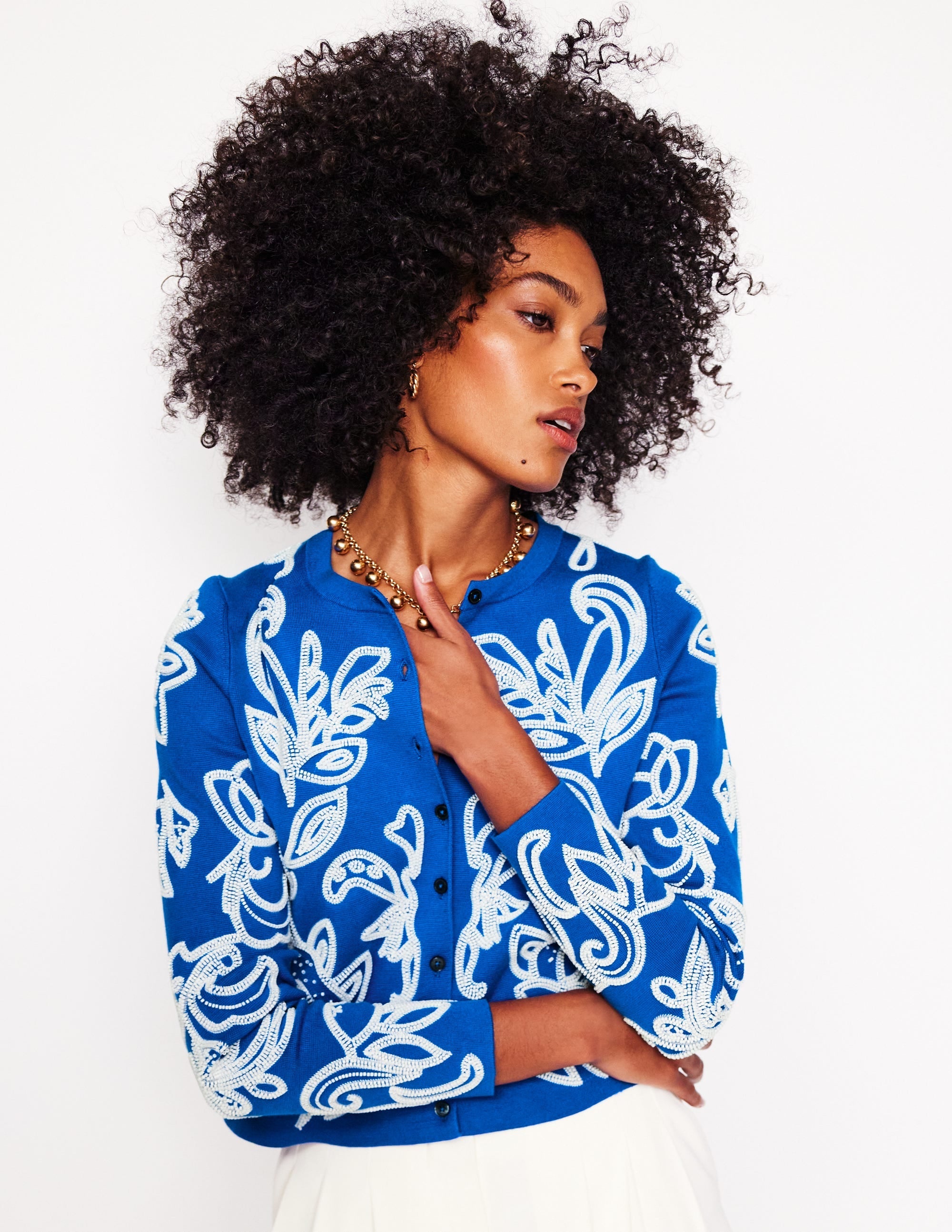 Embellished  Cardigan-Gallery Blue - Image 5