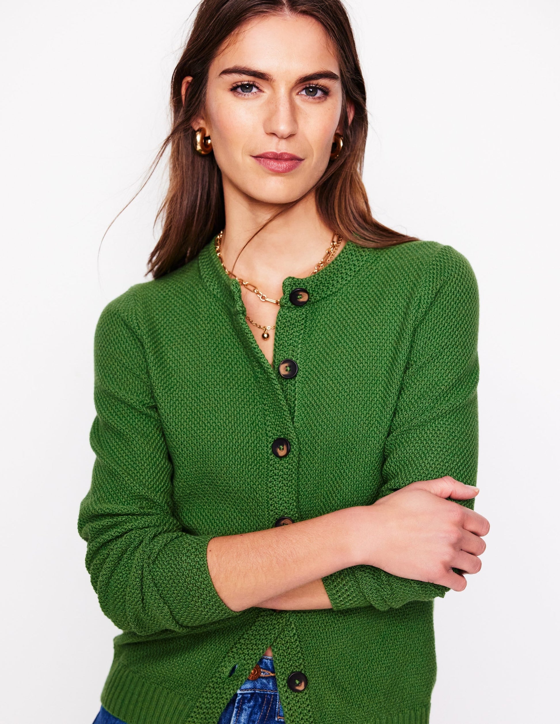 Callie Crochet Trim Cardigan-Paradise Green-1