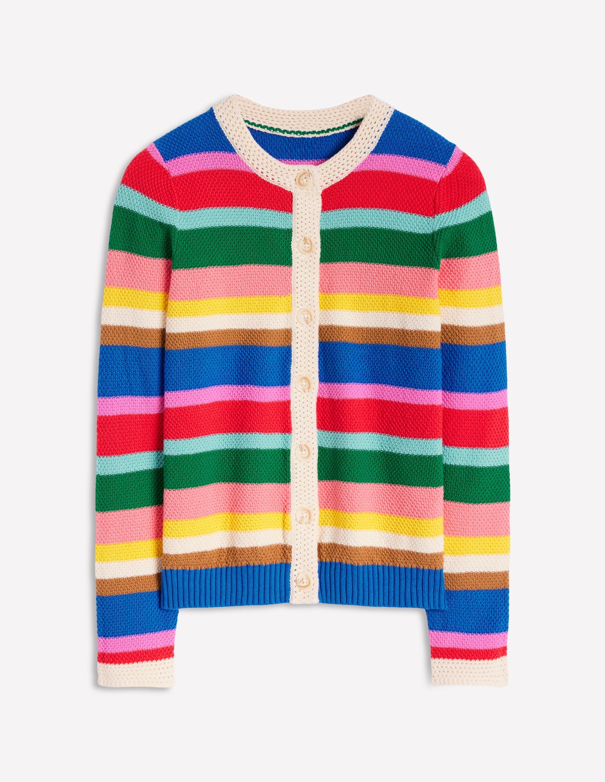 Callie Crochet Trim Cardigan-Bright Rainbow Stripe Large-10