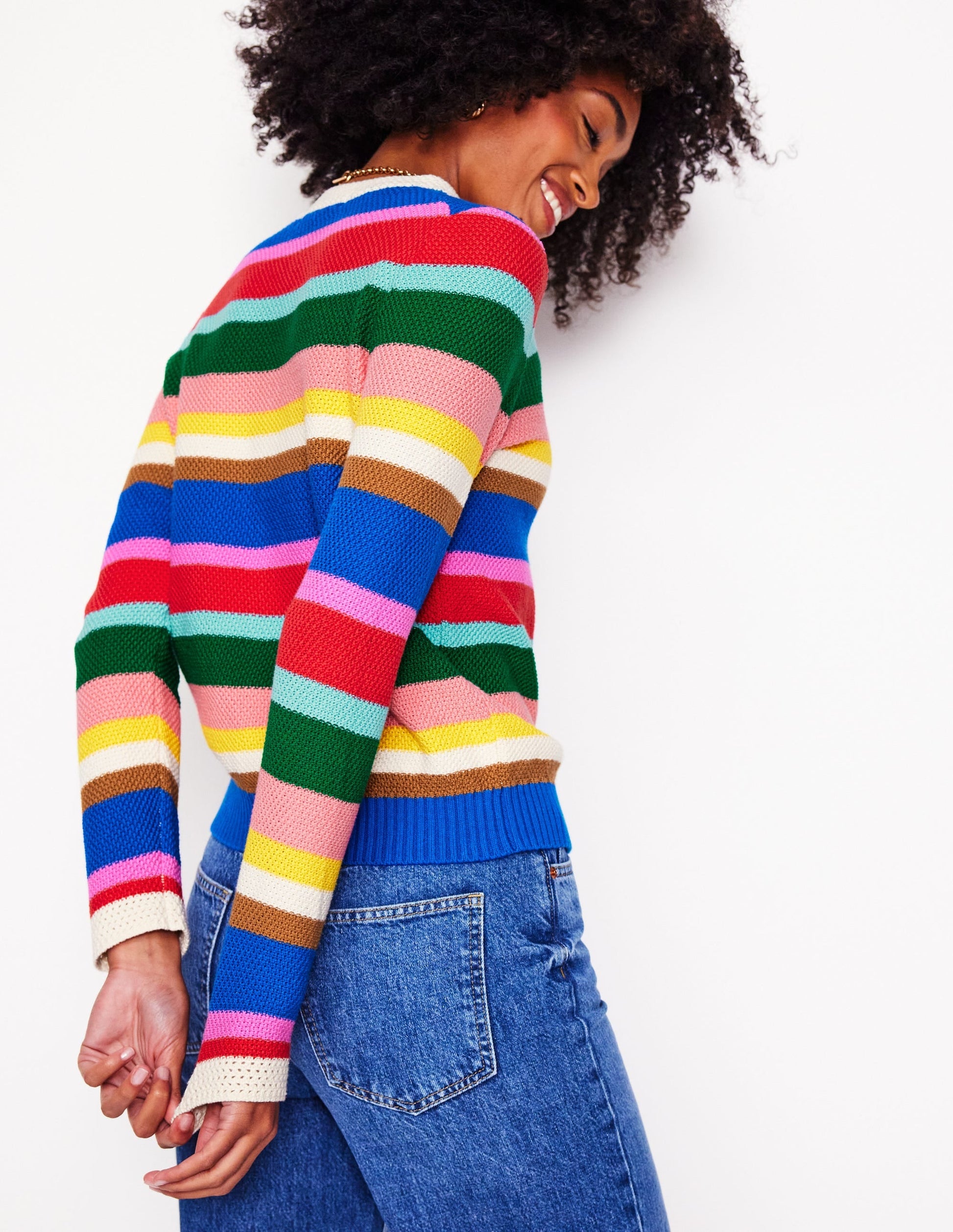 Callie Crochet Trim Cardigan-Bright Rainbow Stripe Large-4