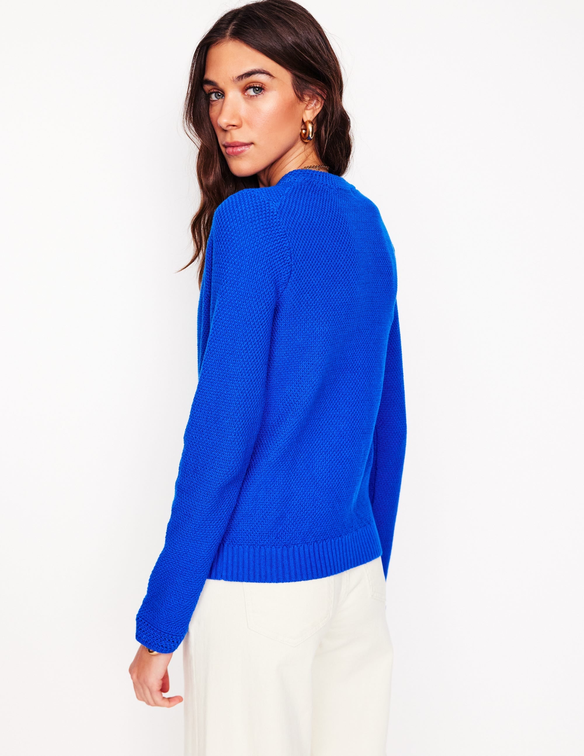 Callie Crochet Trim Cardigan-Gallery Blue - Image 4
