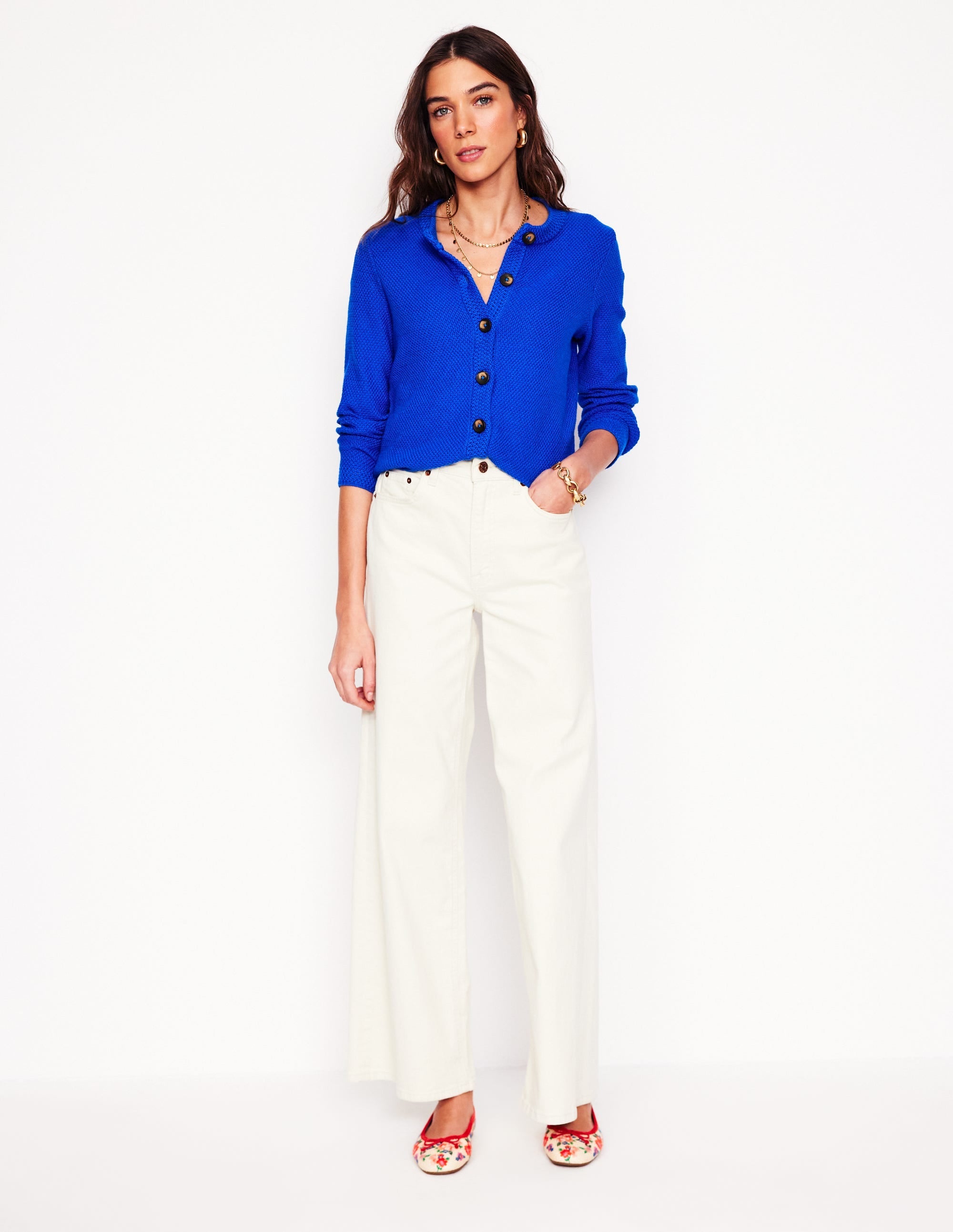Callie Crochet Trim Cardigan-Gallery Blue - Image 6