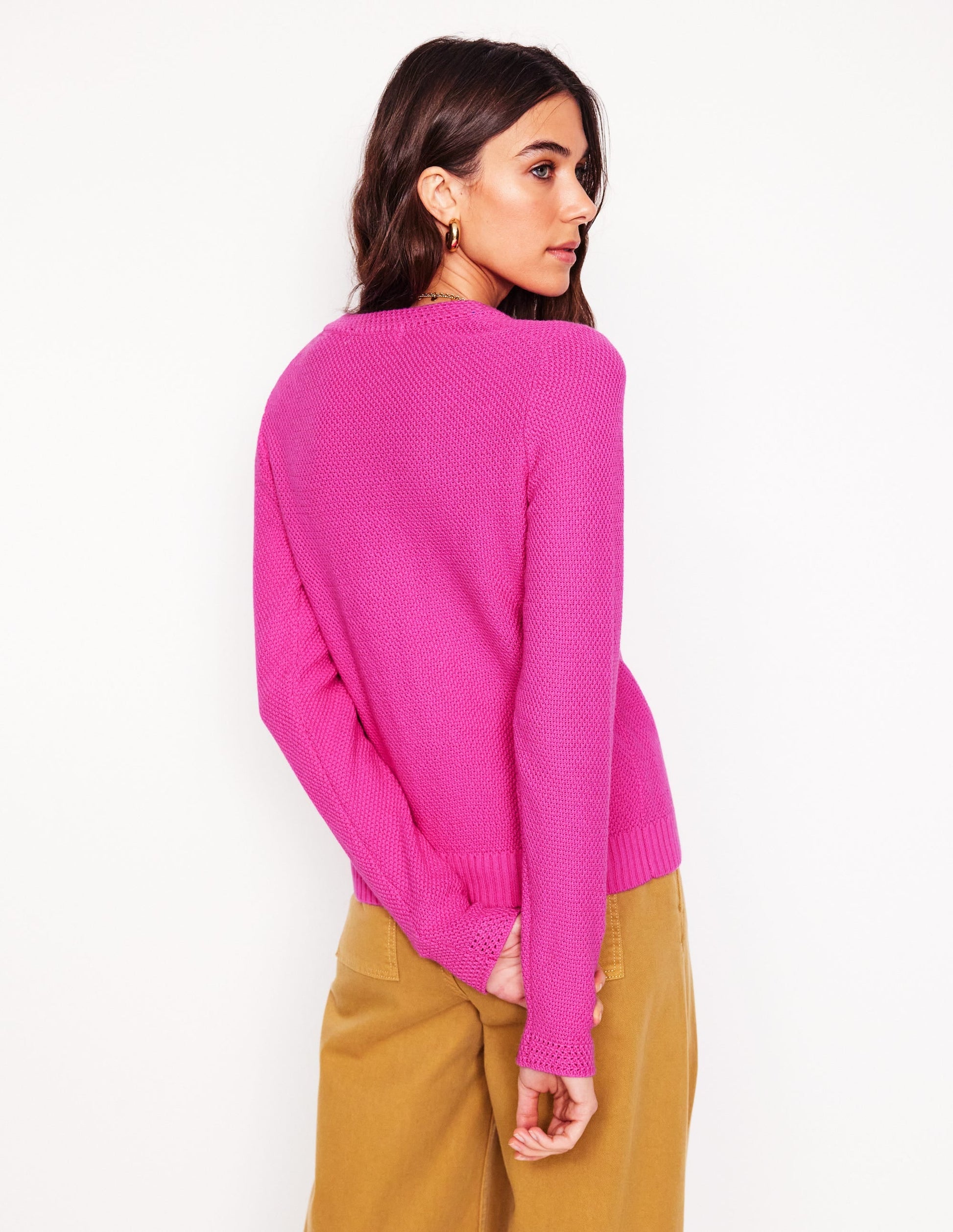 Callie Crochet Trim Cardigan-Tickled Pink-4
