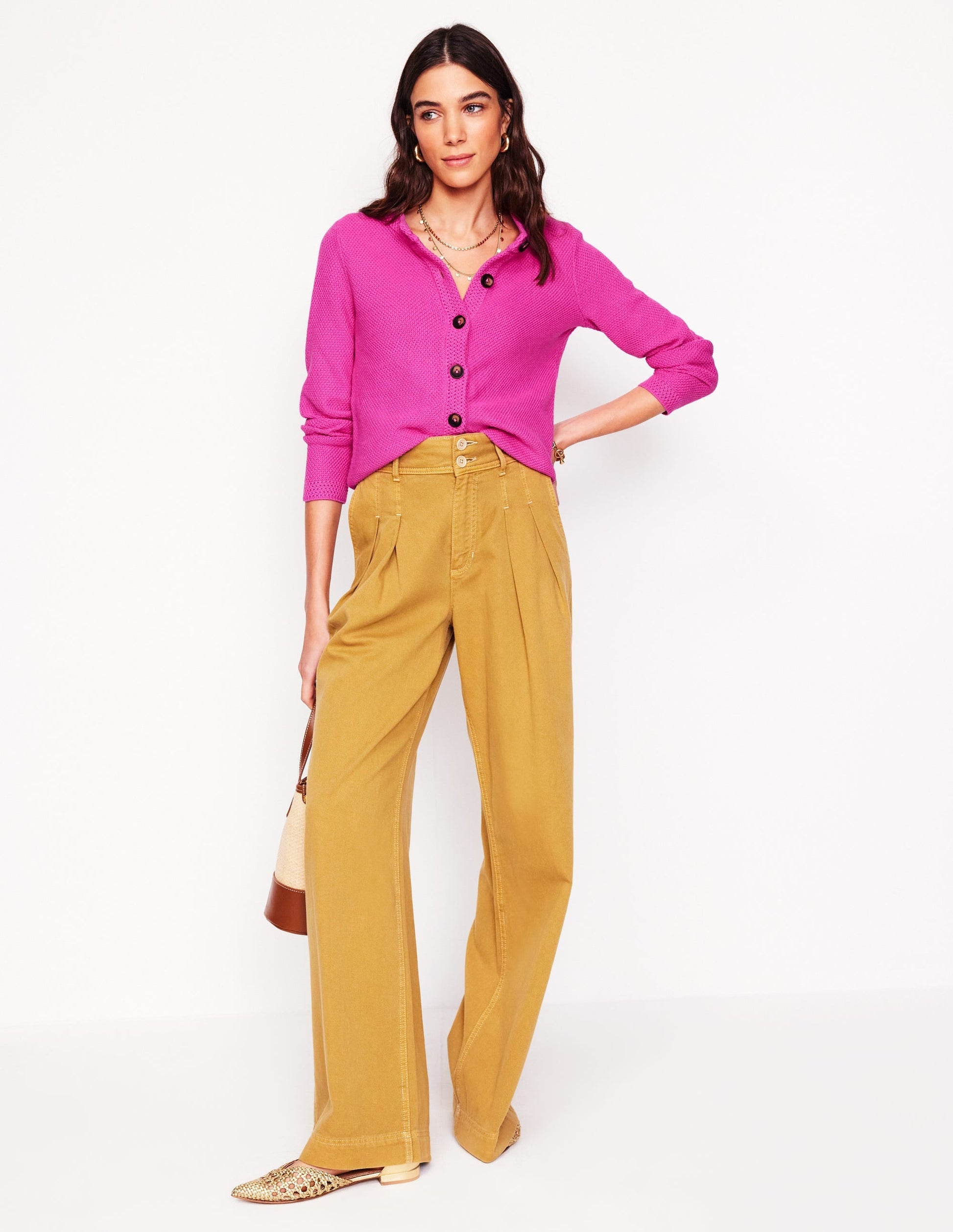 Callie Crochet Trim Cardigan-Tickled Pink-5