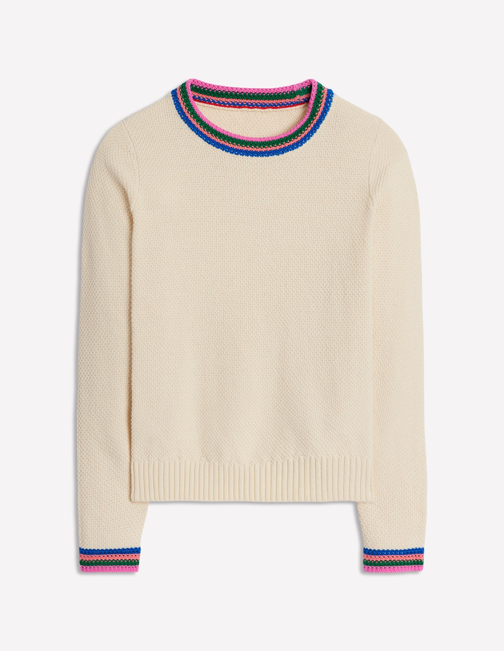 Callie Crochet Trim Jumper-Warm Ivory-8
