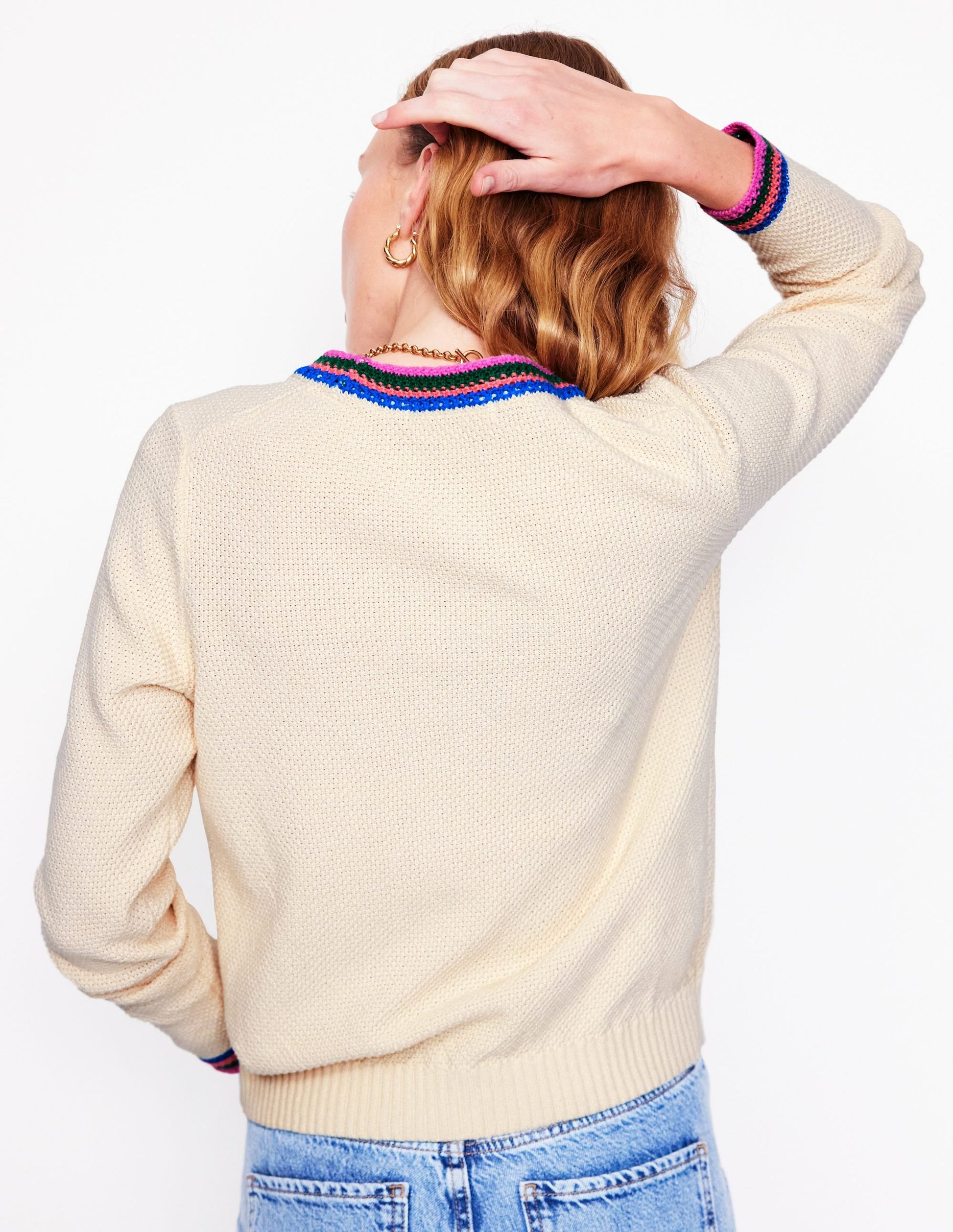 Callie Crochet Trim Jumper-Warm Ivory-4