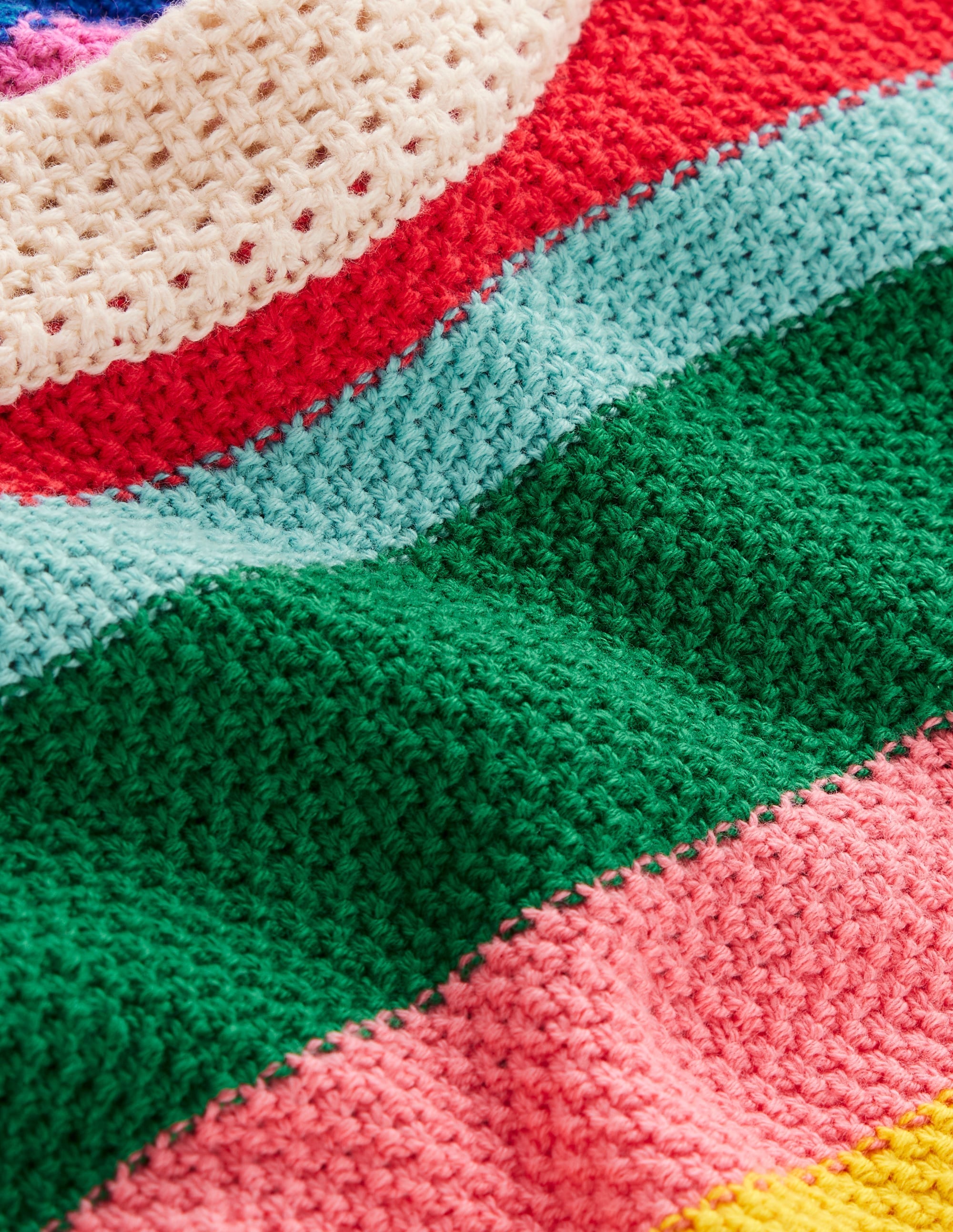 Callie Crochet Trim Jumper-Bright Rainbow Stripe Large - Image 8