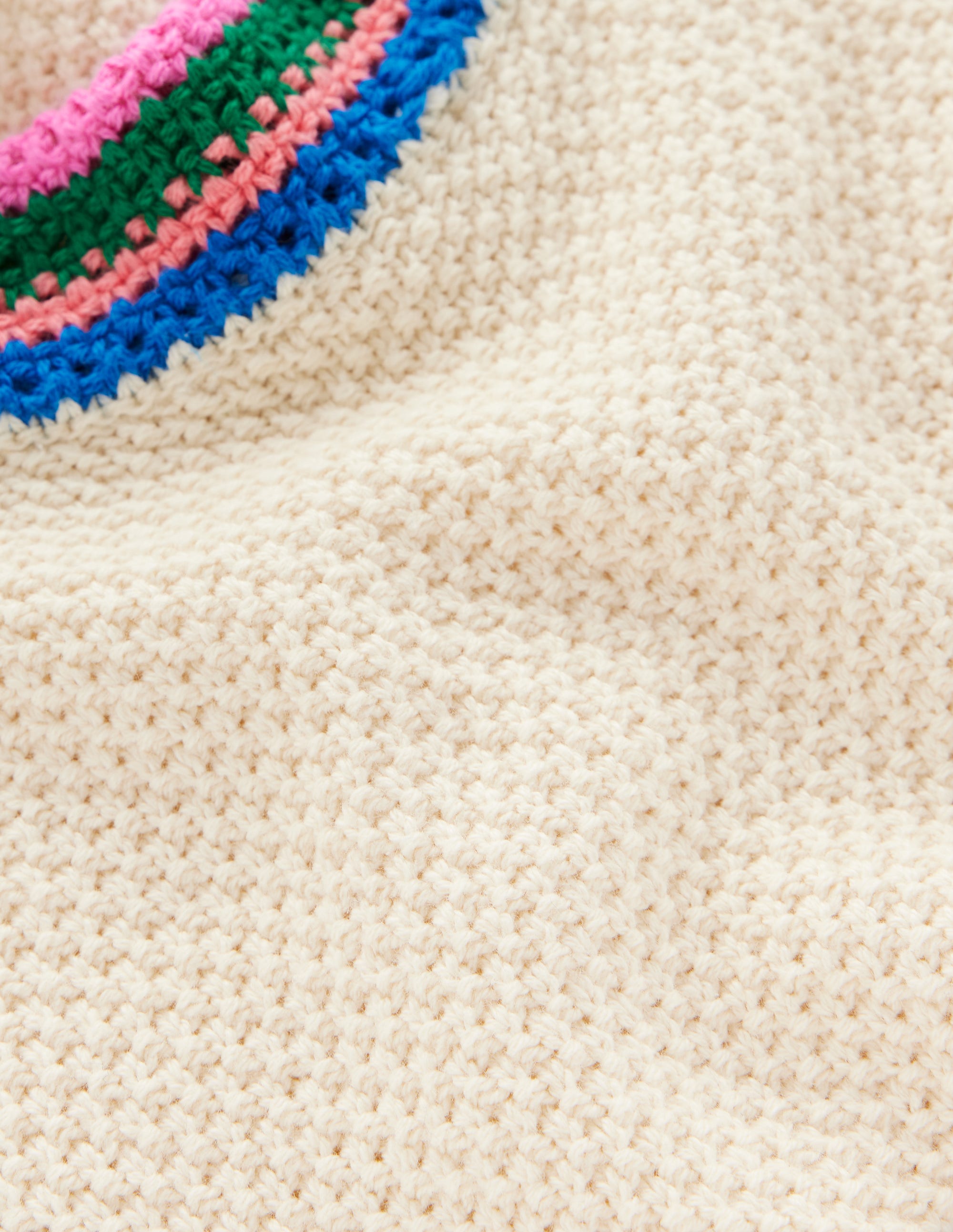 Callie Crochet Trim Tank-Warm Ivory, Rainbow Trim - Image 9
