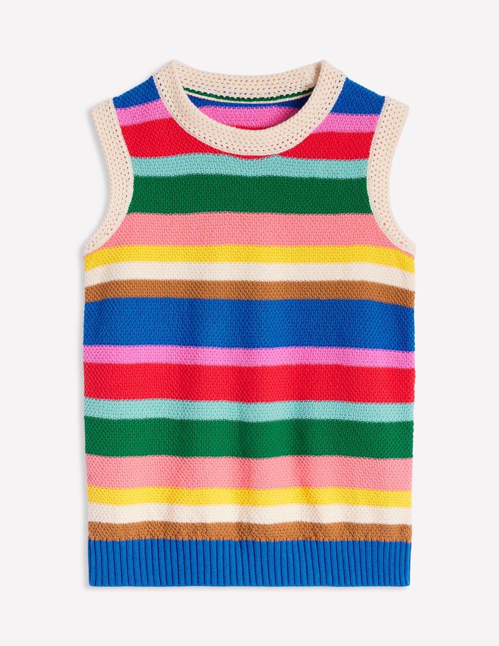 Callie Crochet Trim Tank-Bright Rainbow Stripe Large-10