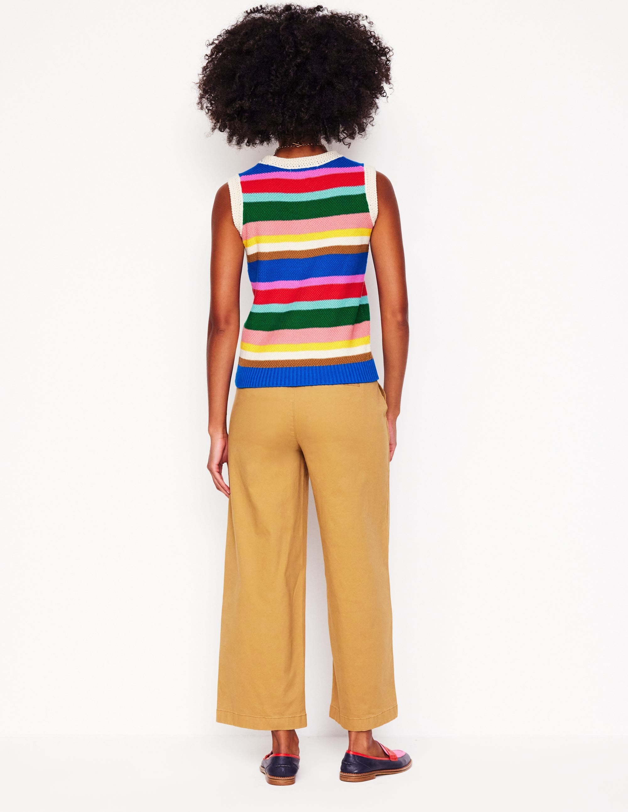 Callie Crochet Trim Tank-Bright Rainbow Stripe Large - Image 7