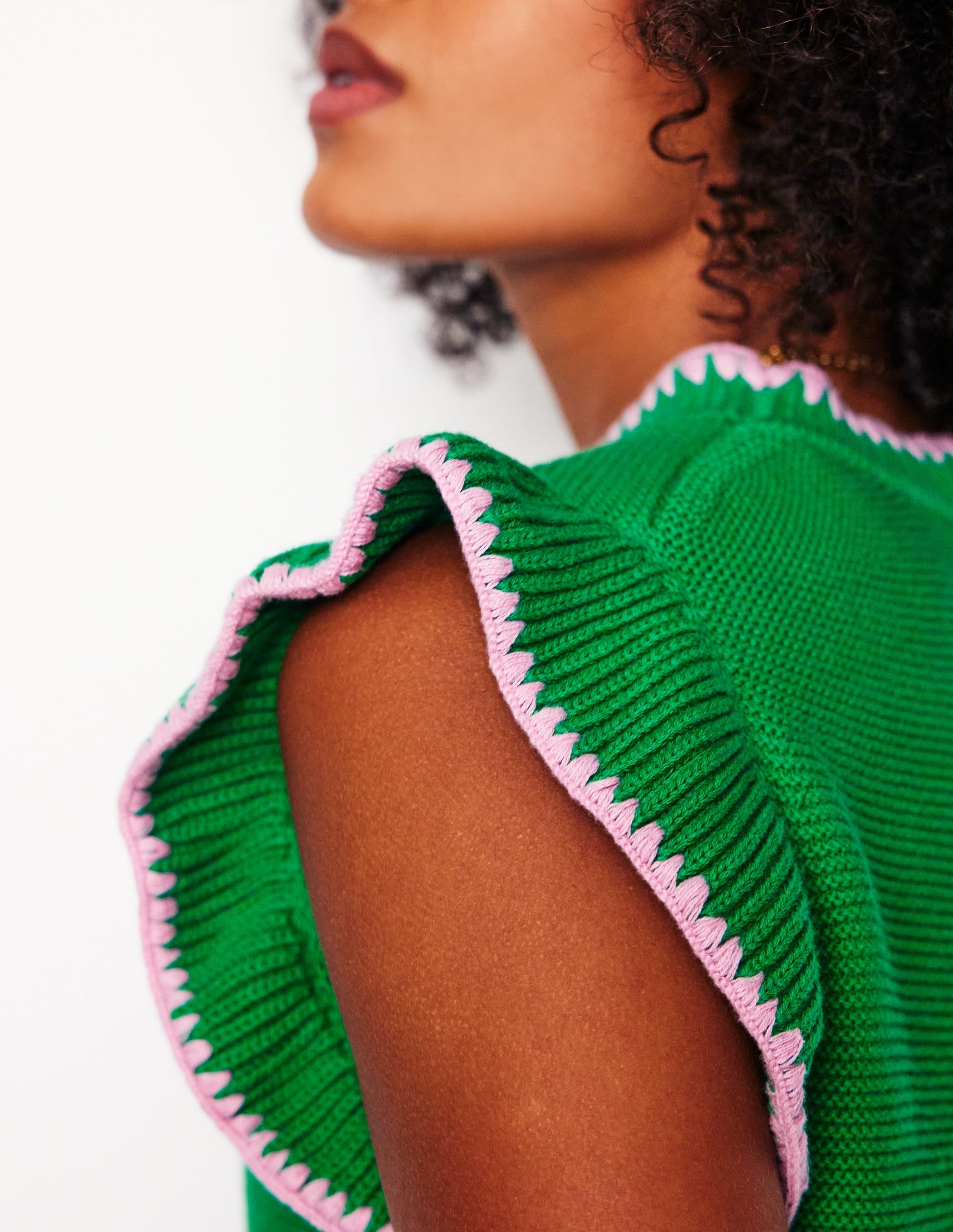 Lena Stitch Detail Tank-Rich Emerald - Image 3