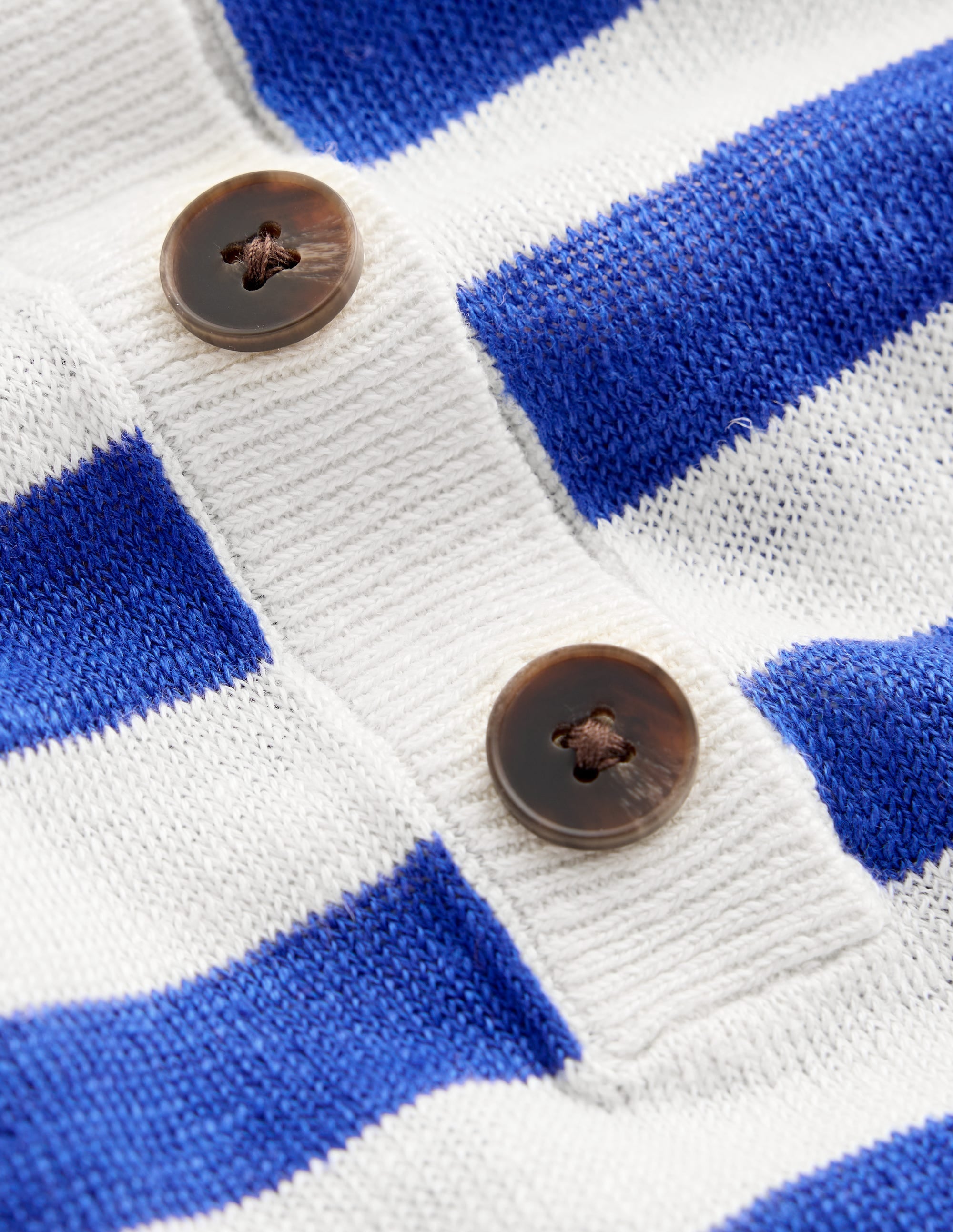 Liv Henley Linen Jumper-Bright Blue and Ivory Stripe - Image 10