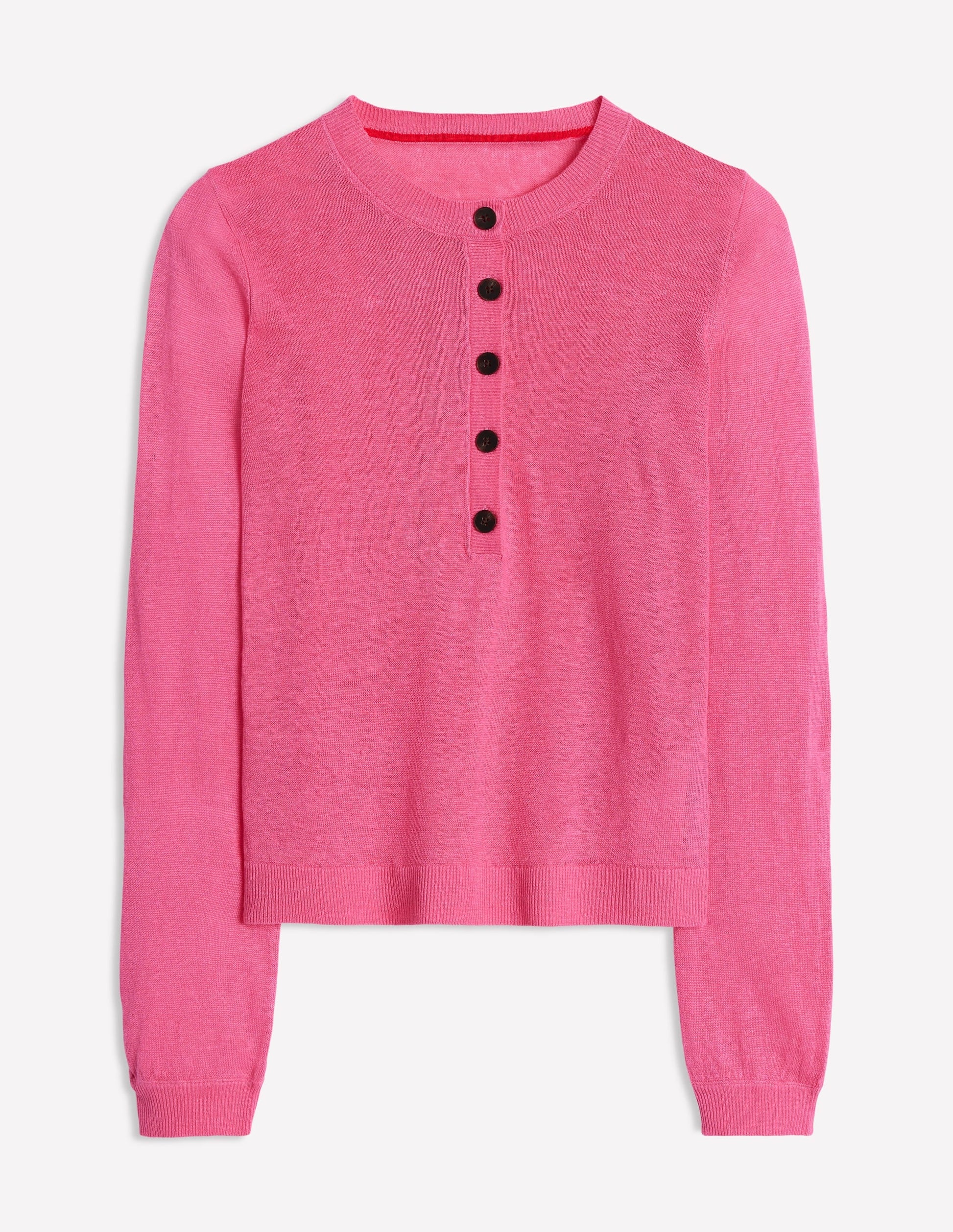 Liv Henley Linen Jumper-Pink Rose-9