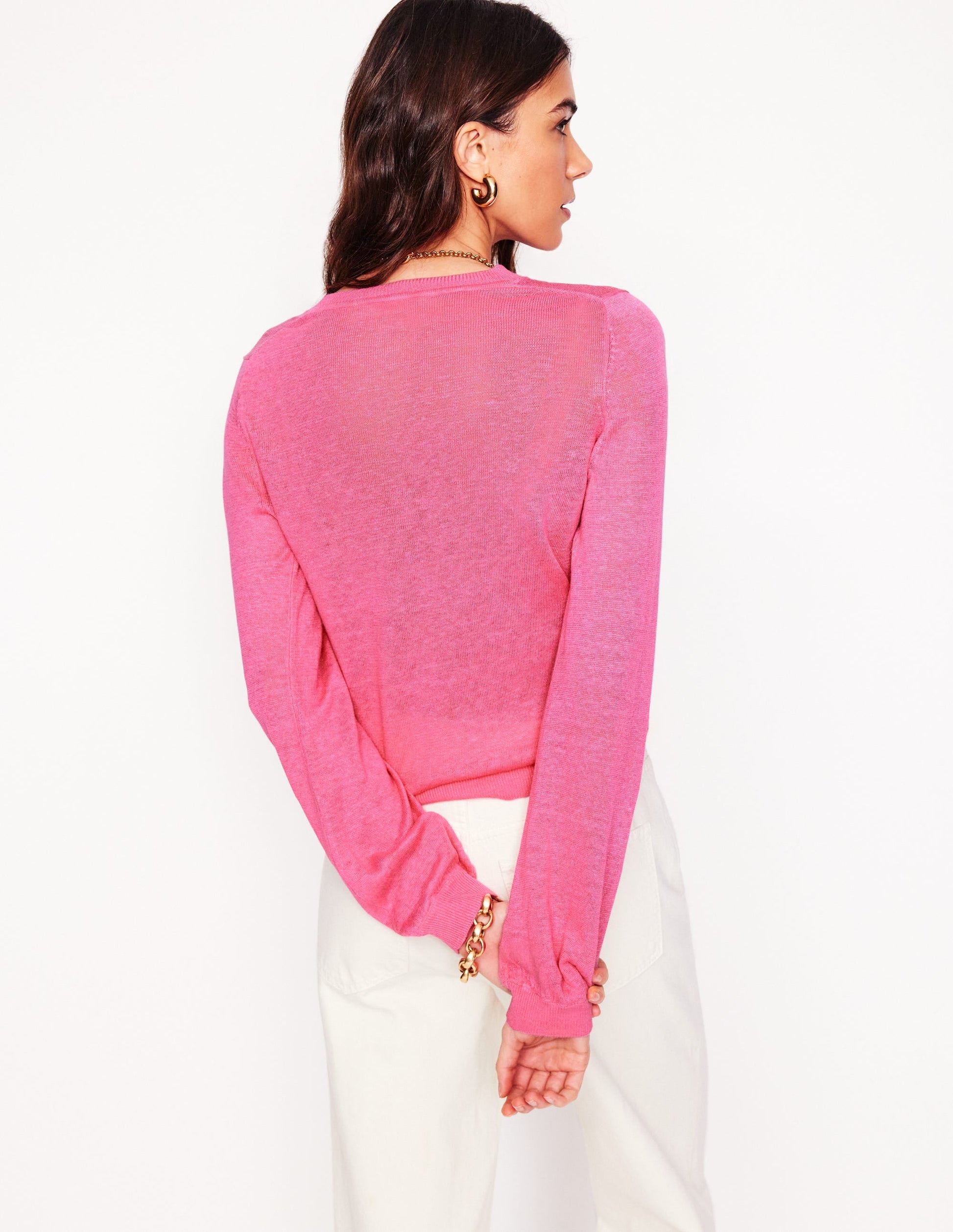 Liv Henley Linen Jumper-Pink Rose-4